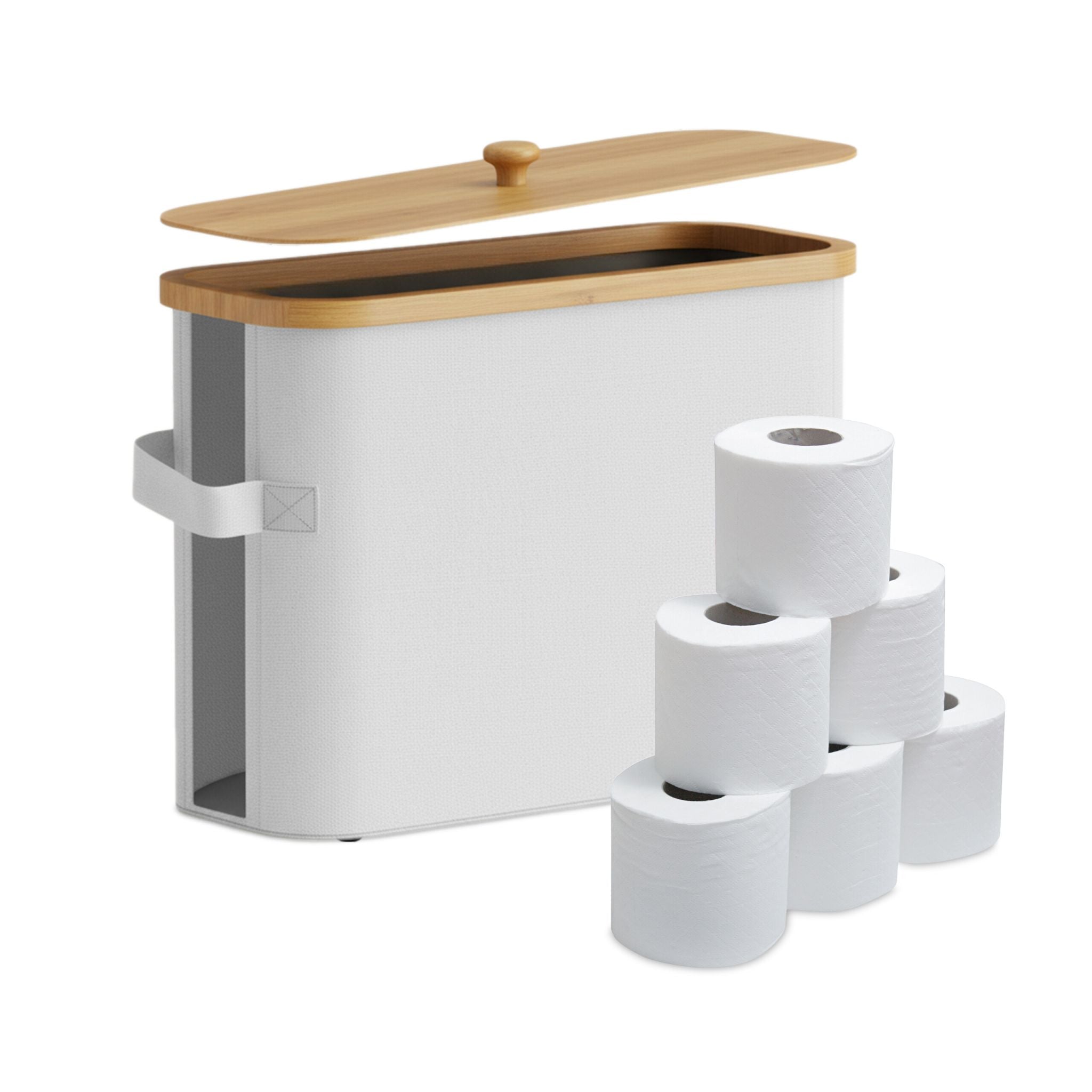 Toilettenpapier Aufbewahrung 12 Rollen Weiss-Hellbraun