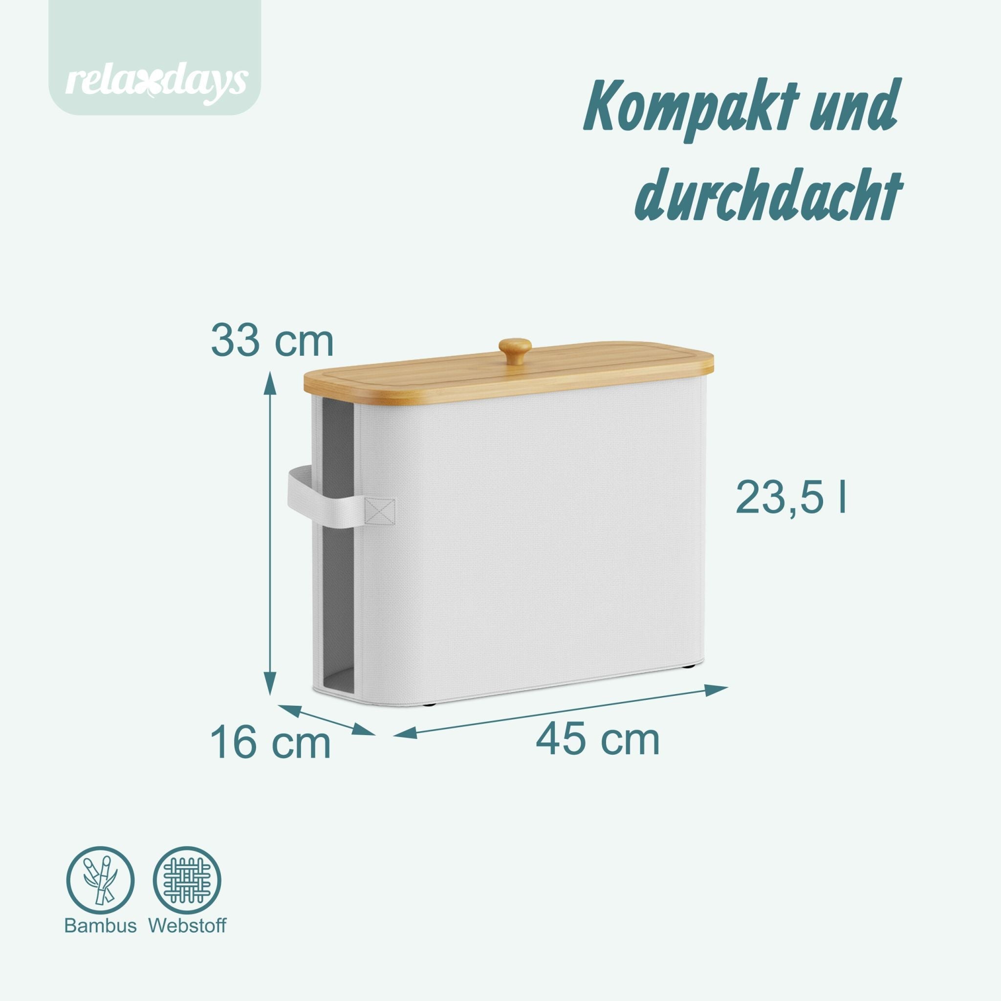 Toilettenpapier Aufbewahrung 12 Rollen Weiss-Hellbraun