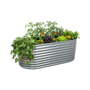 Hochbeet Metall halbrund Silber von Relaxdays