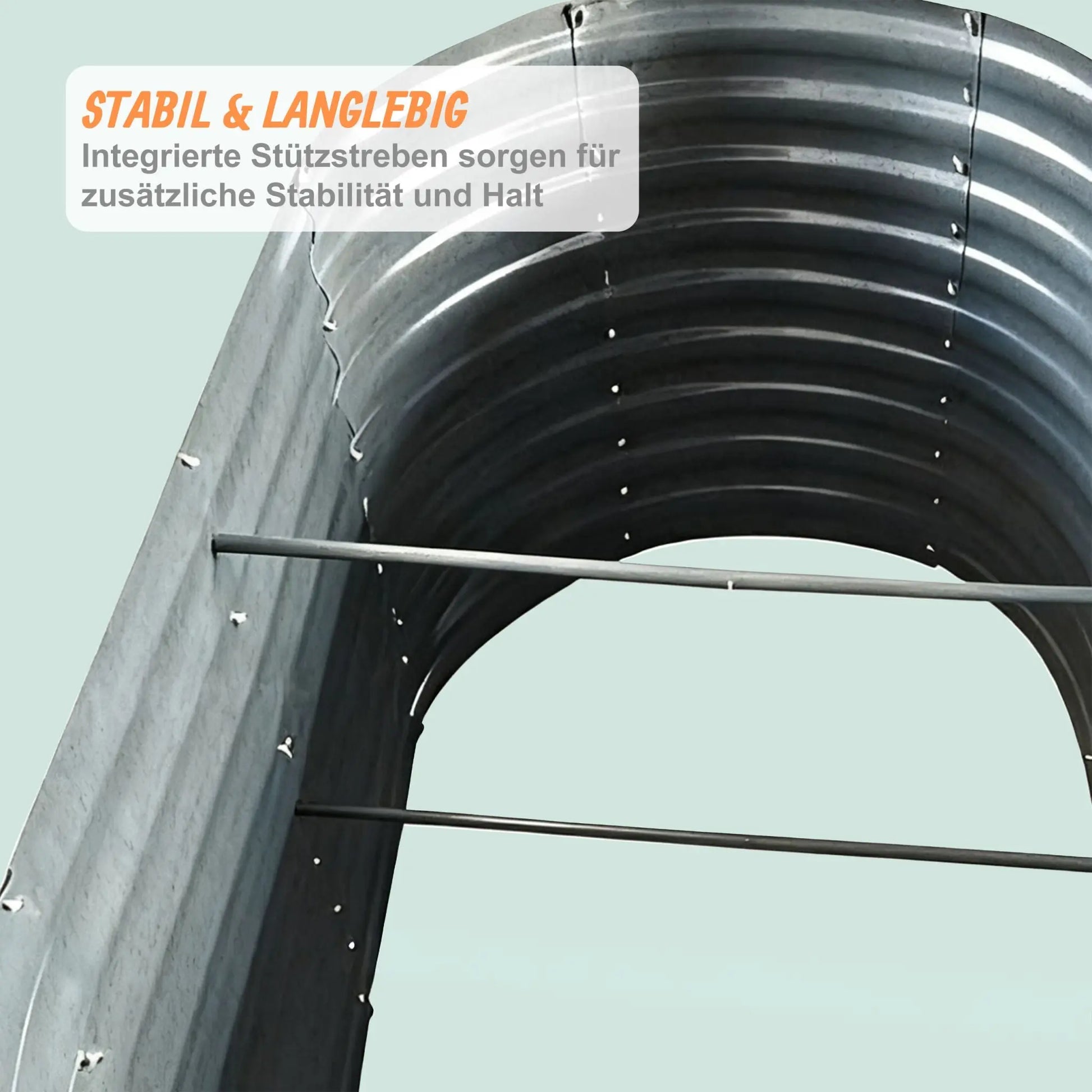 Hochbeet Metall halbrund Silber von Relaxdays