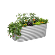 Hochbeet Metall halbrund Grau von Relaxdays