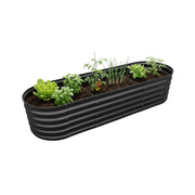 Hochbeet Metall halbrund Anthrazit von Relaxdays