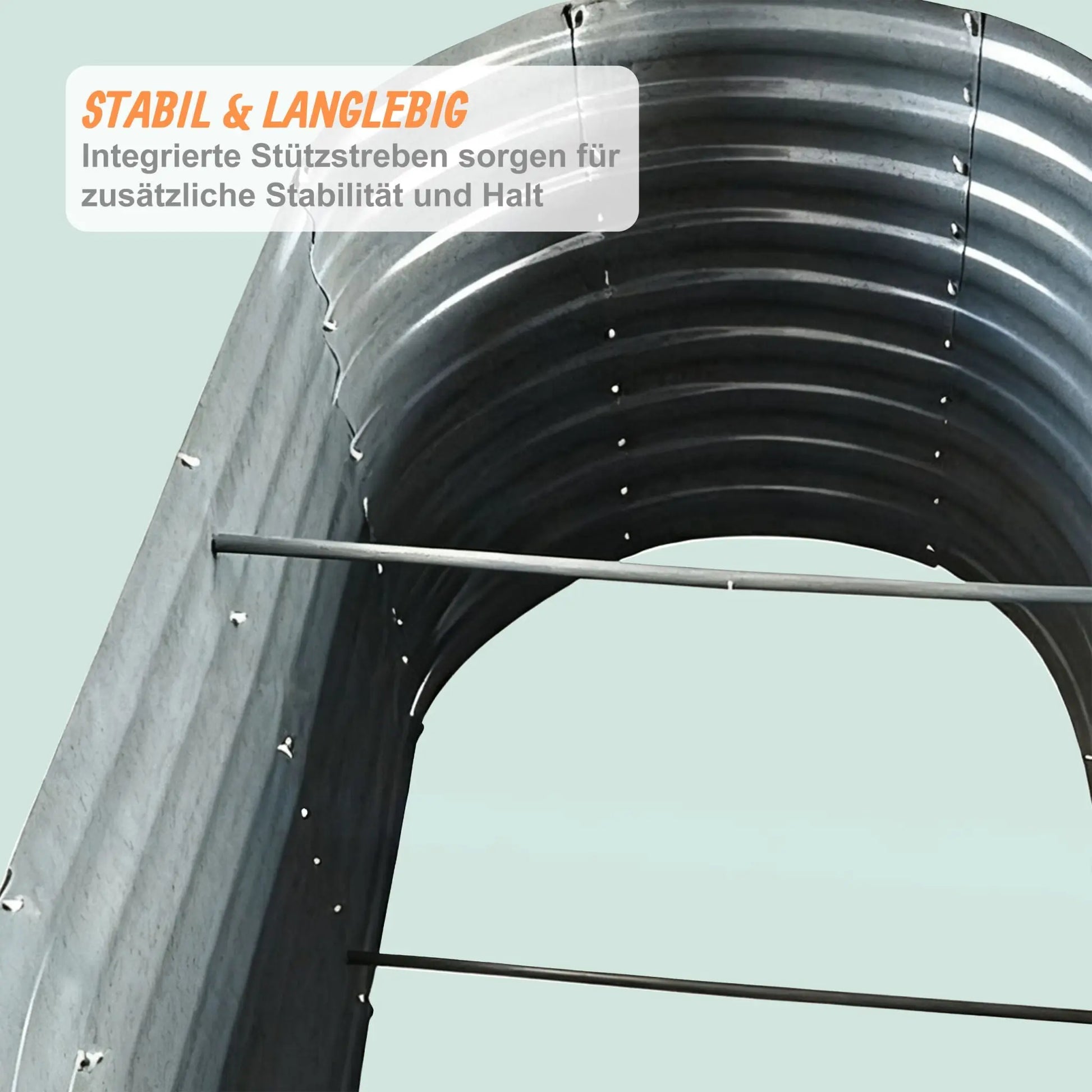Hochbeet Metall halbrund Silber von Relaxdays