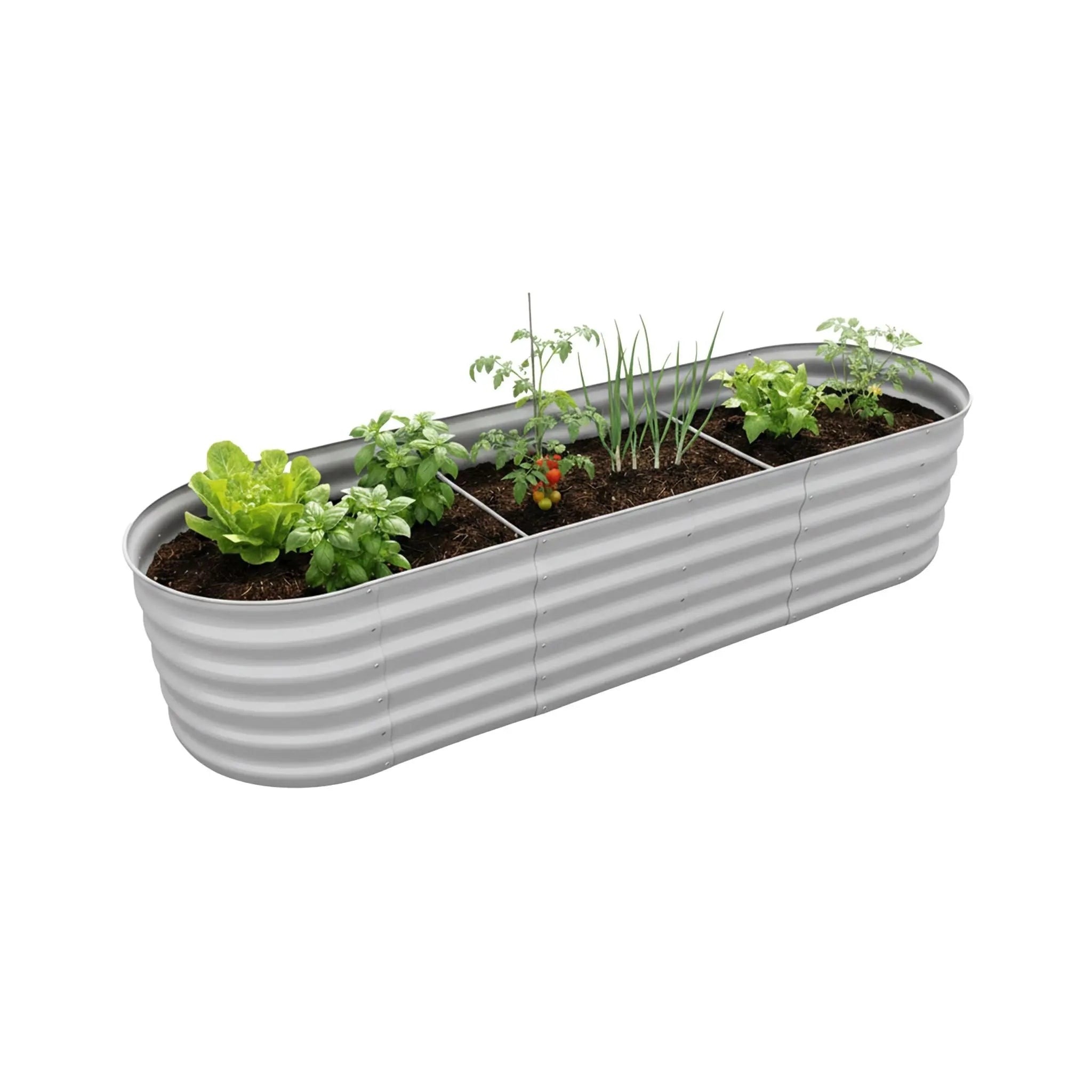 Hochbeet Metall halbrund Grau von Relaxdays