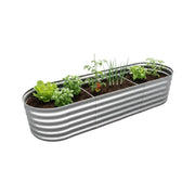 Hochbeet Metall halbrund Silber von Relaxdays