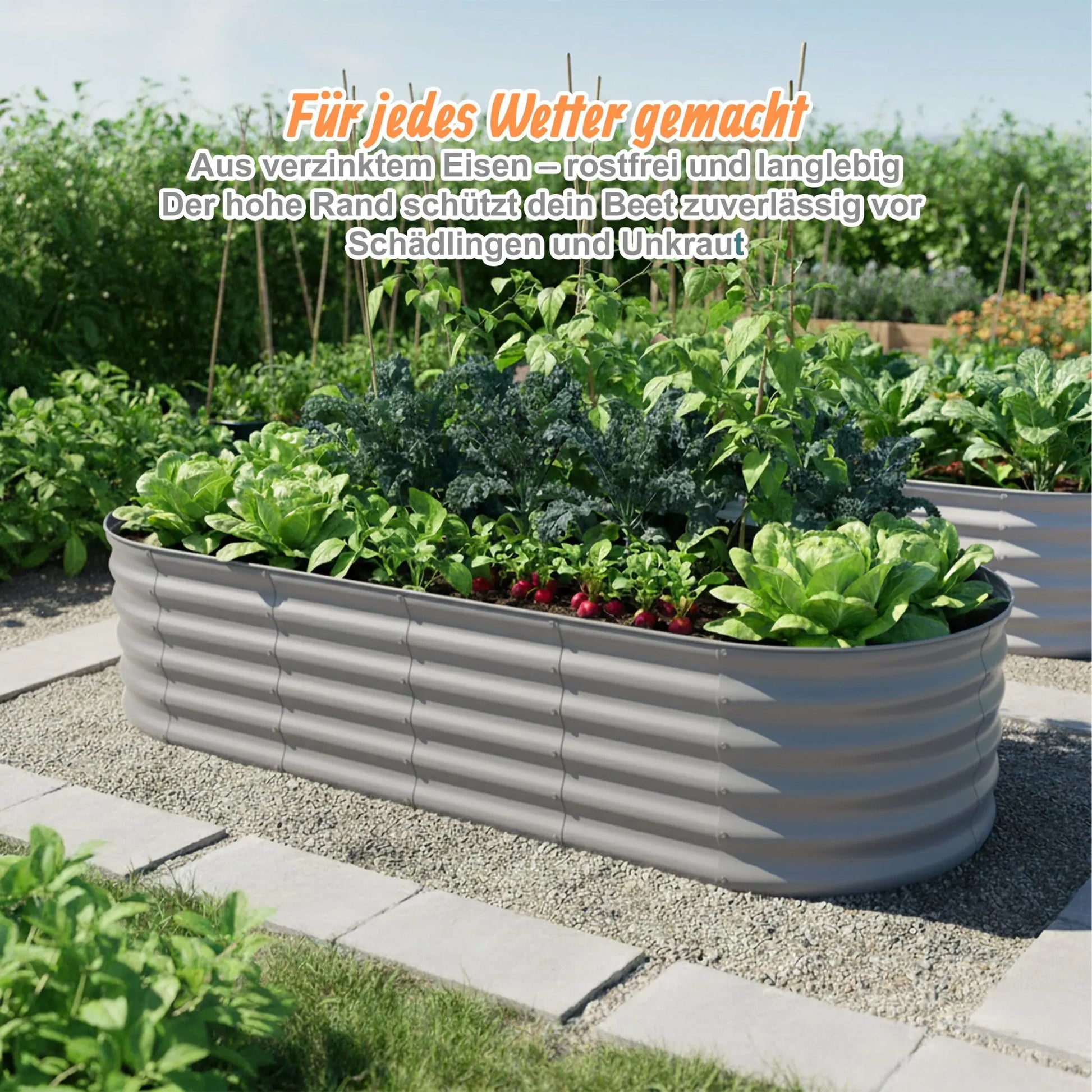 Hochbeet Metall halbrund Grau von Relaxdays