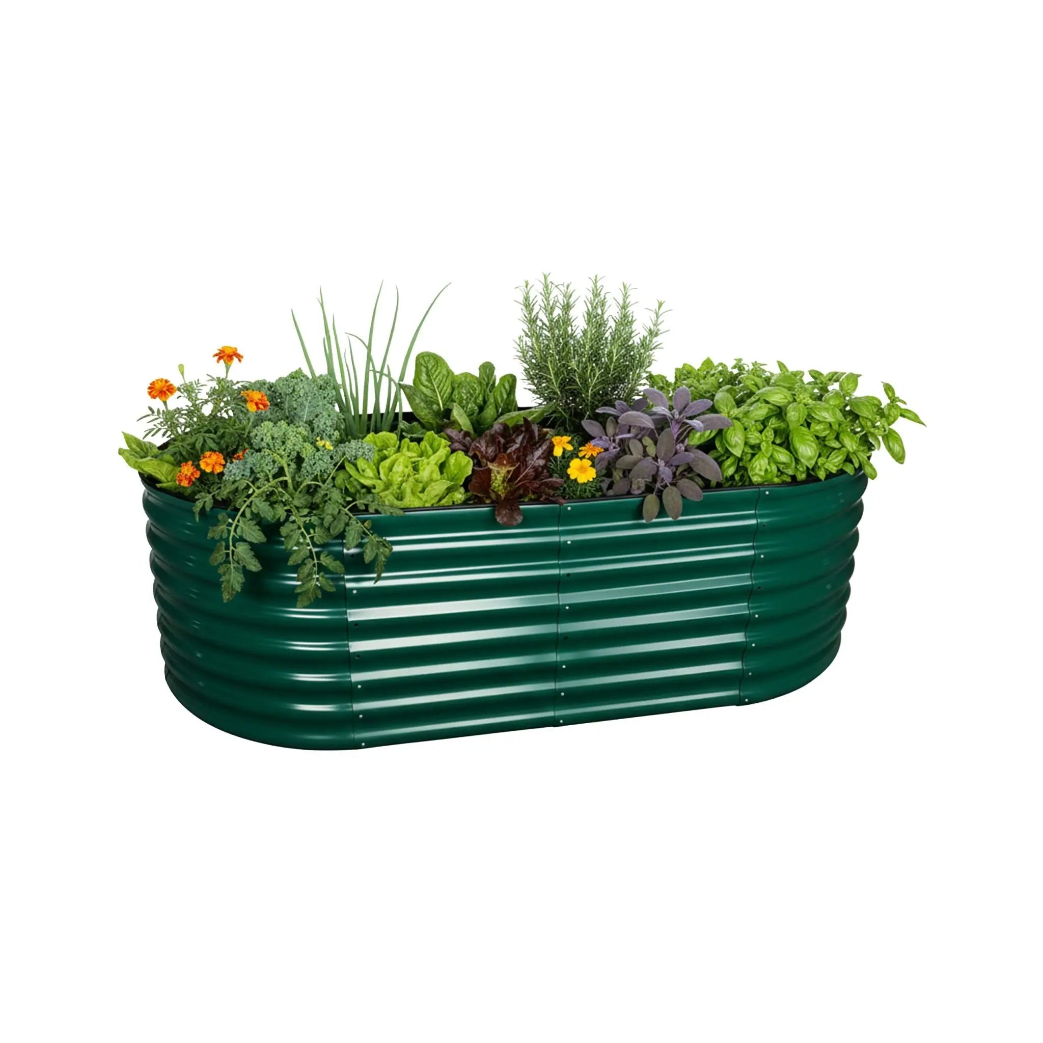 Hochbeet Metall halbrund Grün von Relaxdays