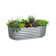 Hochbeet Metall halbrund Silber von Relaxdays