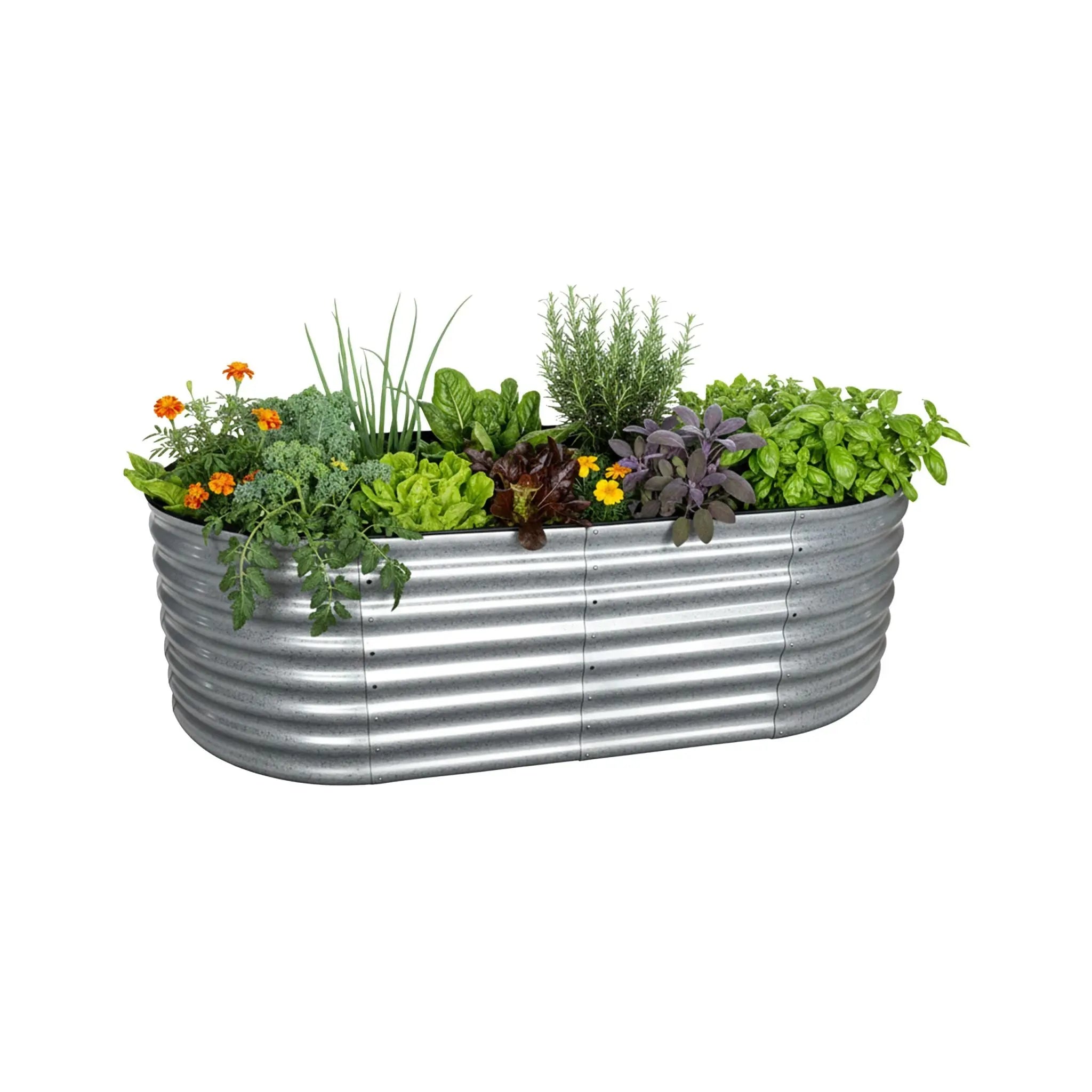 Hochbeet Metall halbrund Silber von Relaxdays