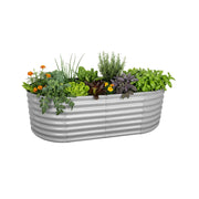Hochbeet Metall halbrund Grau von Relaxdays
