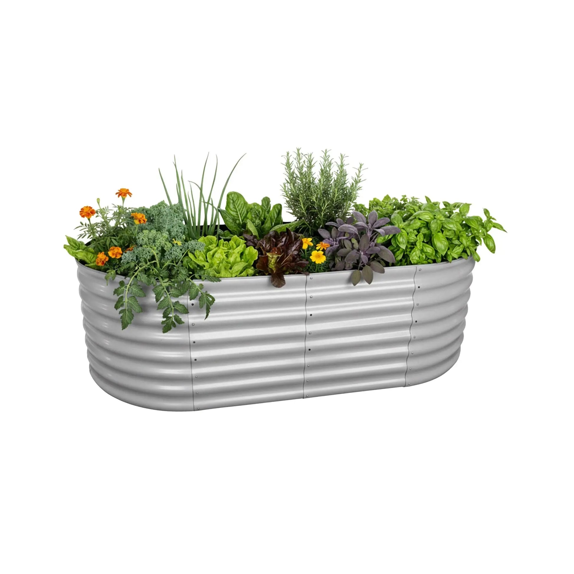Hochbeet Metall halbrund Grau von Relaxdays
