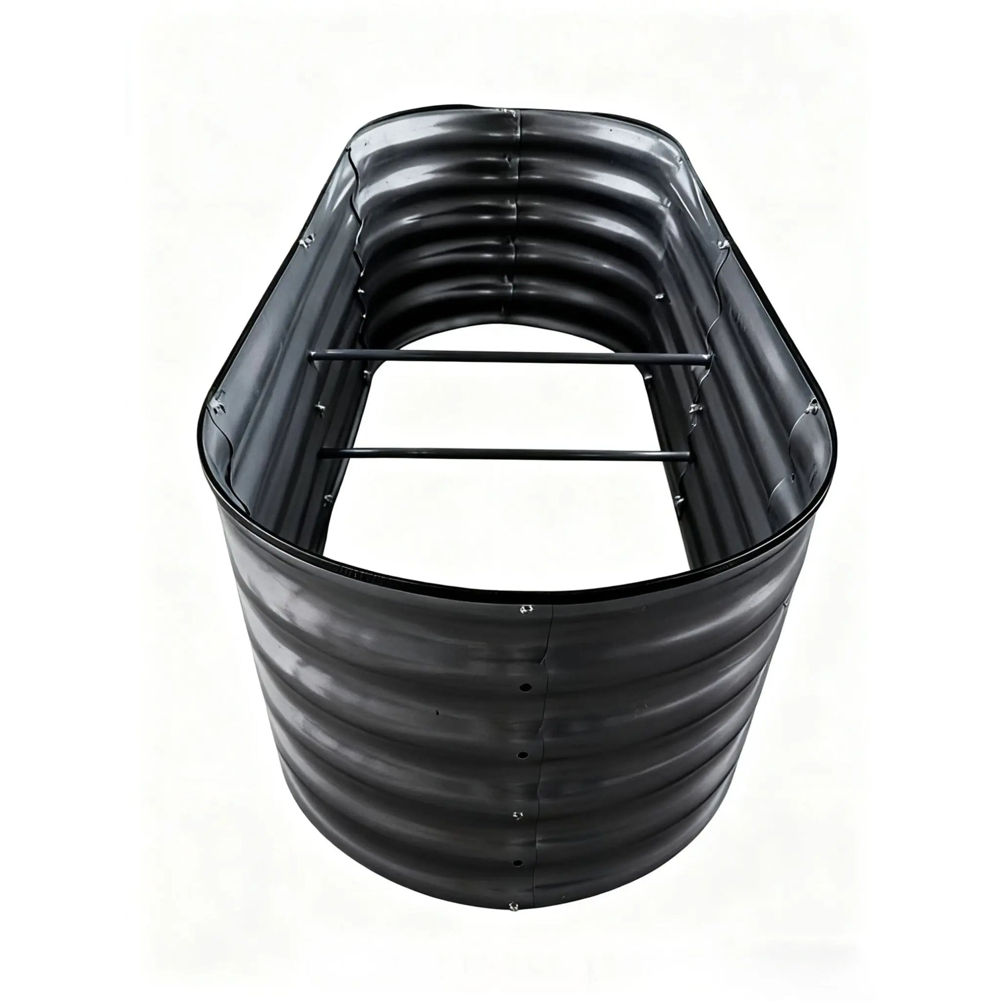 Hochbeet Metall halbrund Anthrazit von Relaxdays