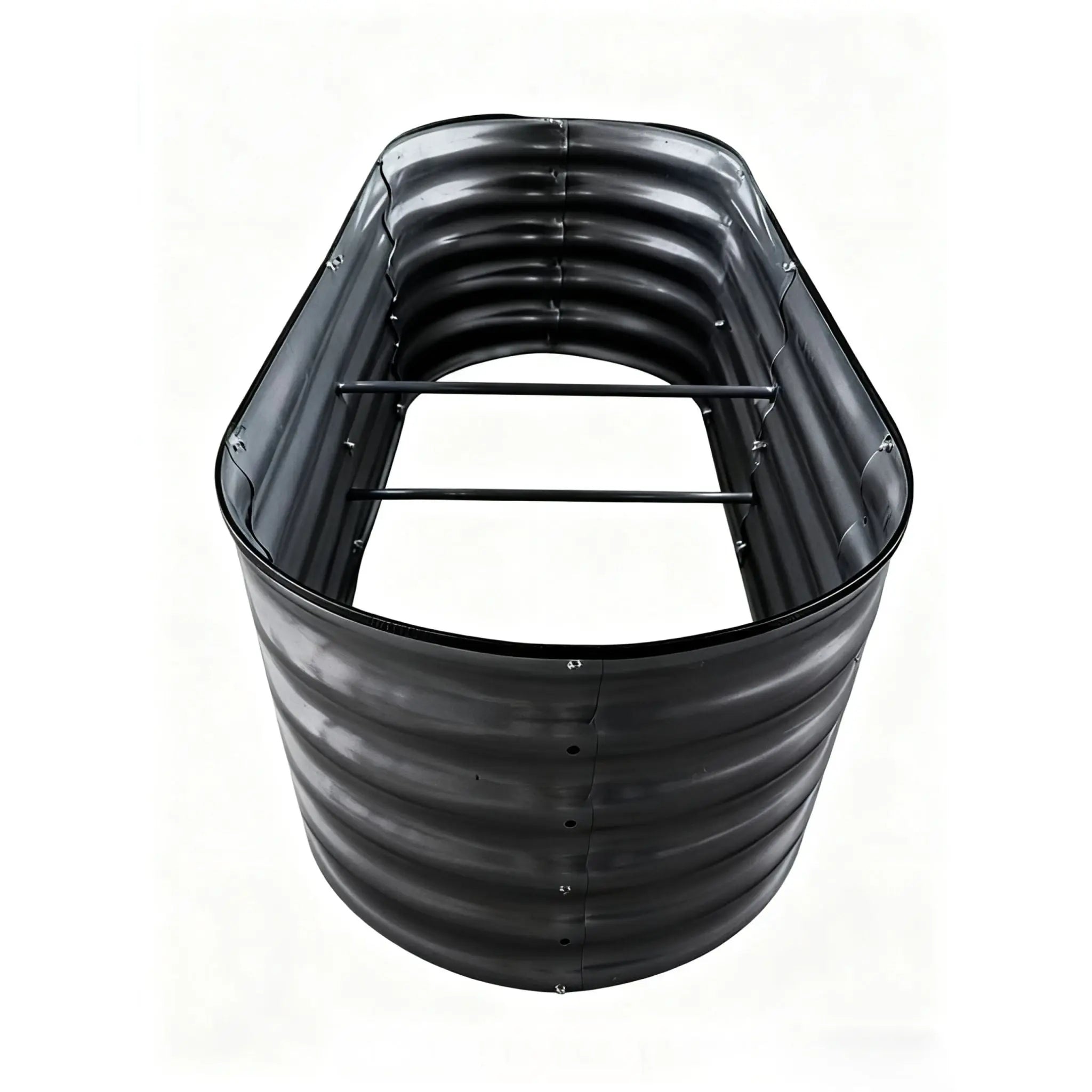 Hochbeet Metall halbrund Anthrazit von Relaxdays