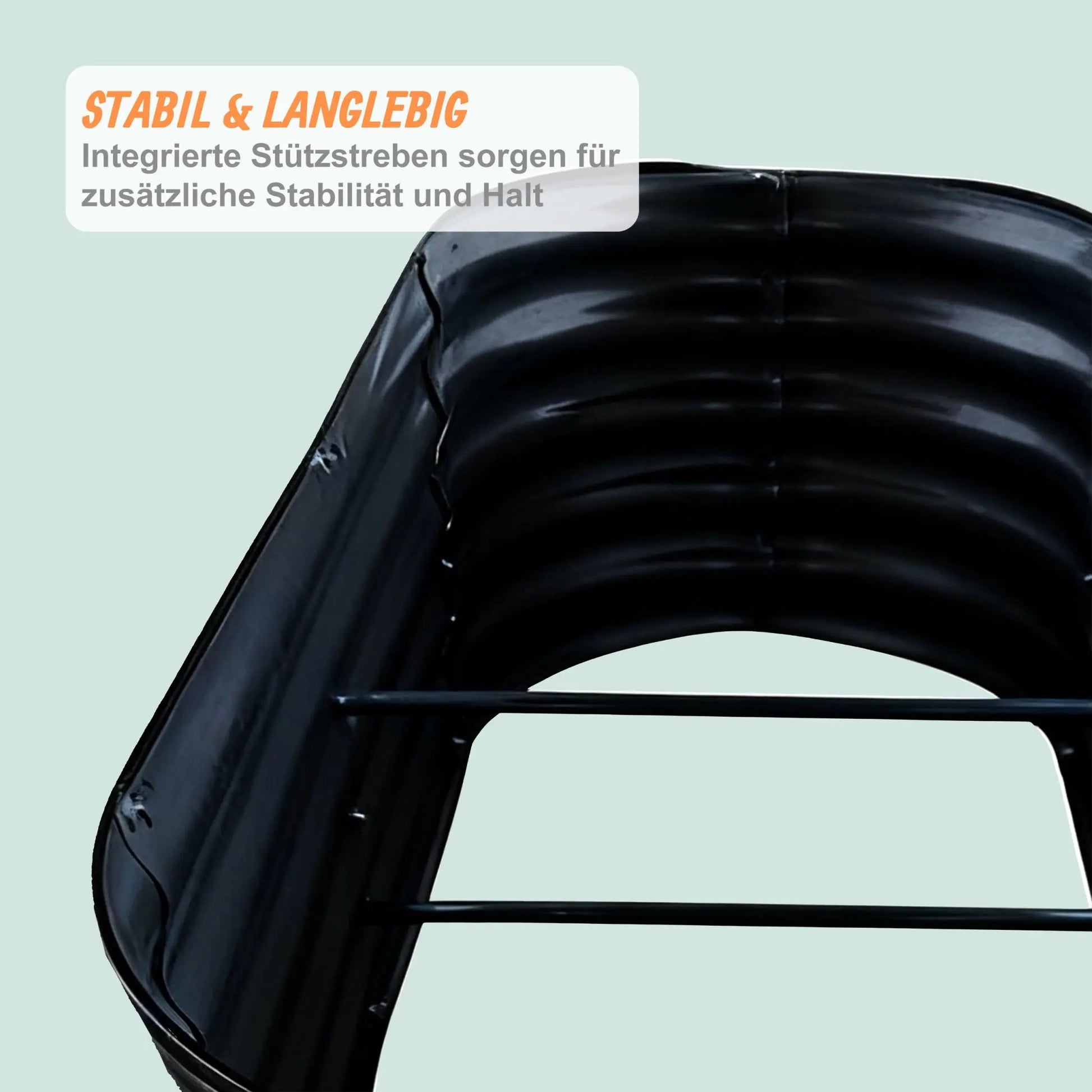 Hochbeet Metall halbrund Schwarz von Relaxdays