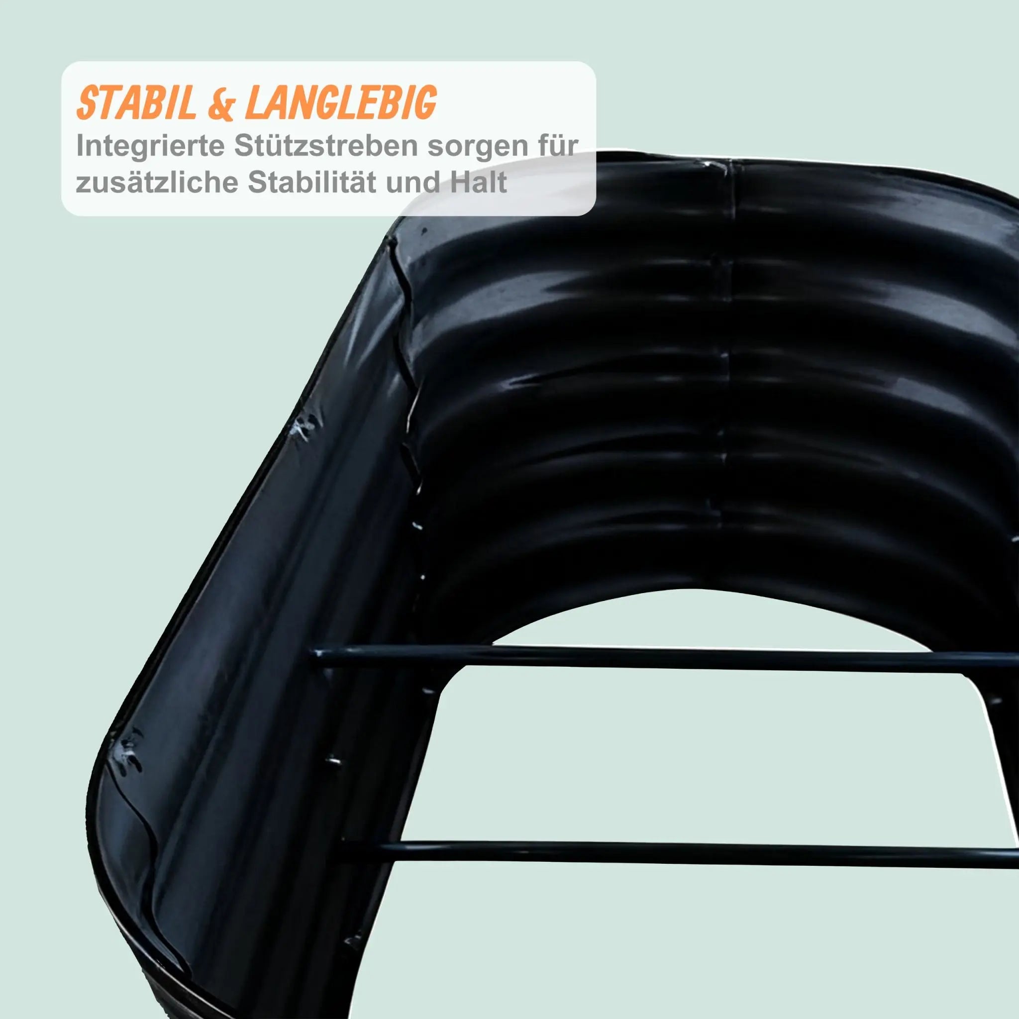 Hochbeet Metall halbrund Schwarz von Relaxdays