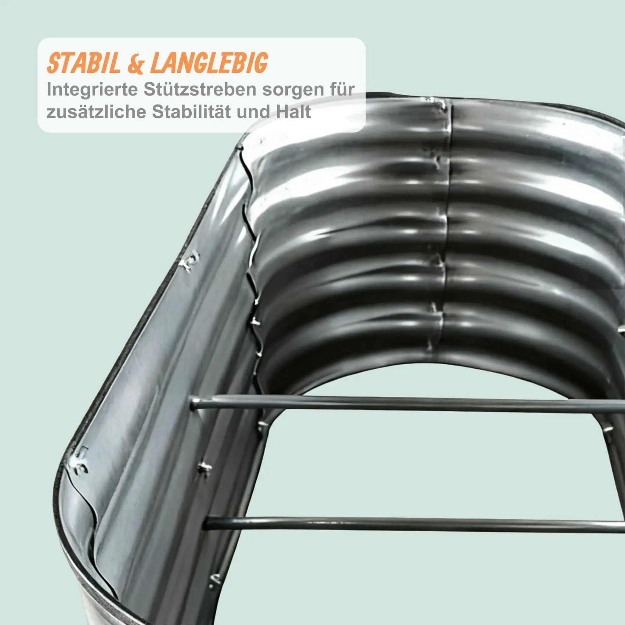 Hochbeet Metall halbrund Silber von Relaxdays