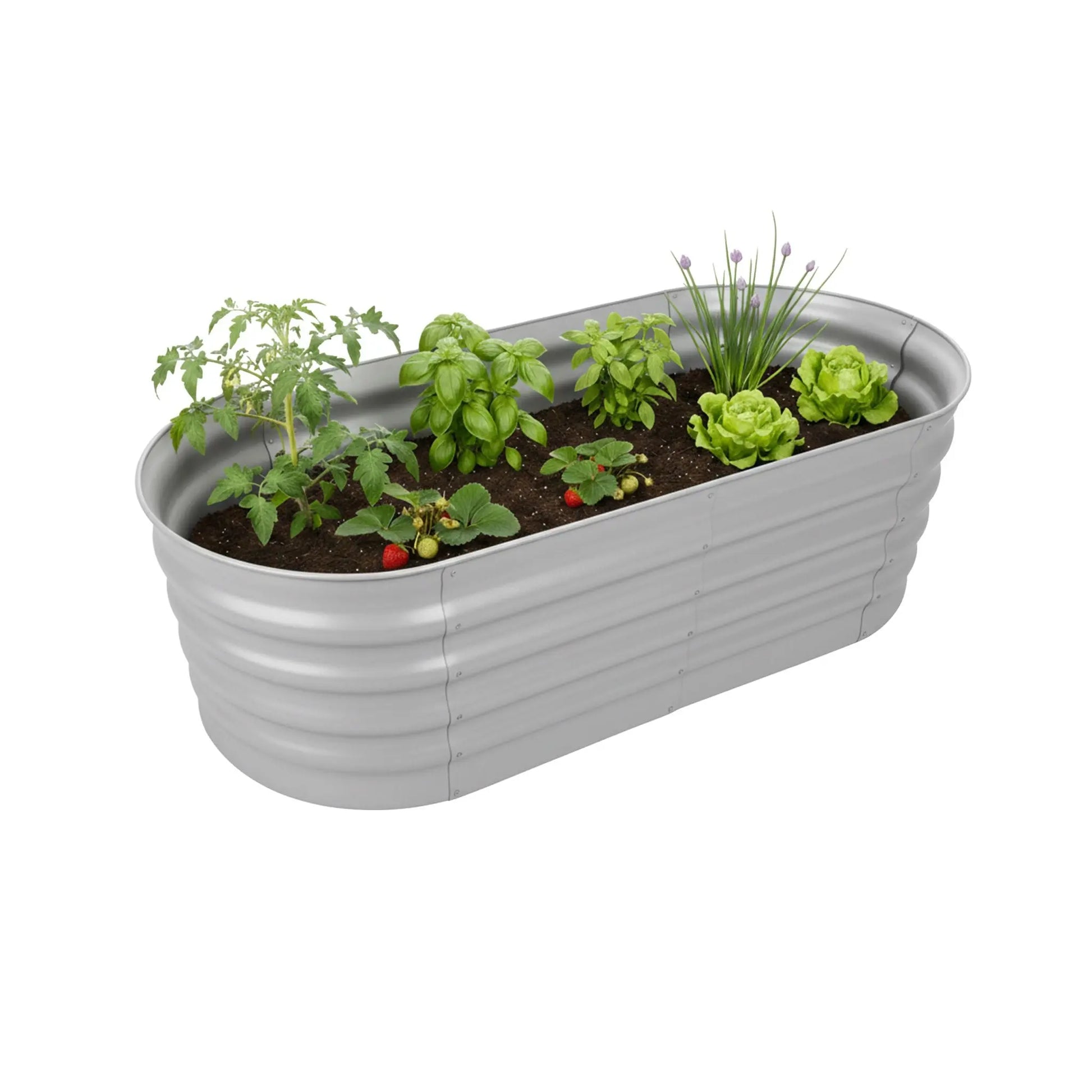 Hochbeet Metall halbrund Grau von Relaxdays