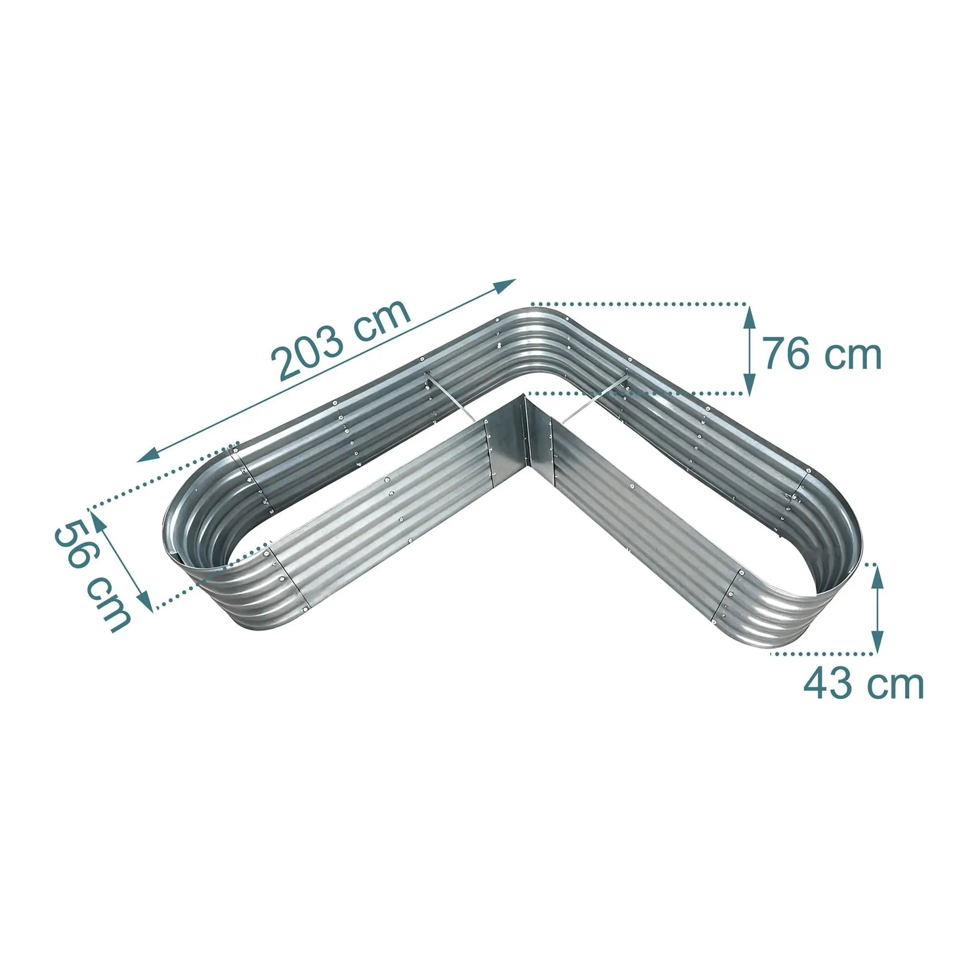 Hochbeet in L-Form Silber von Relaxdays