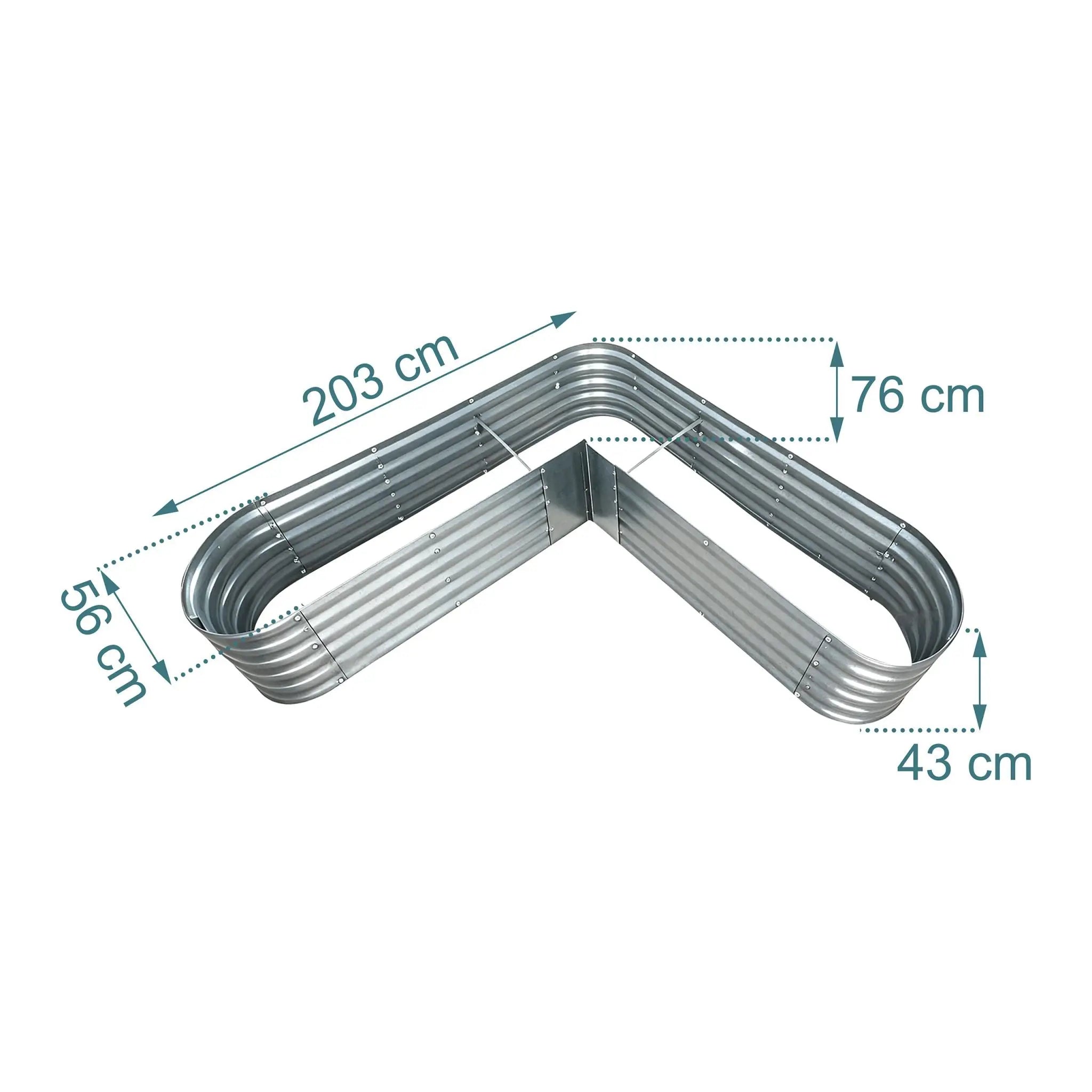 Hochbeet in L-Form Silber von Relaxdays
