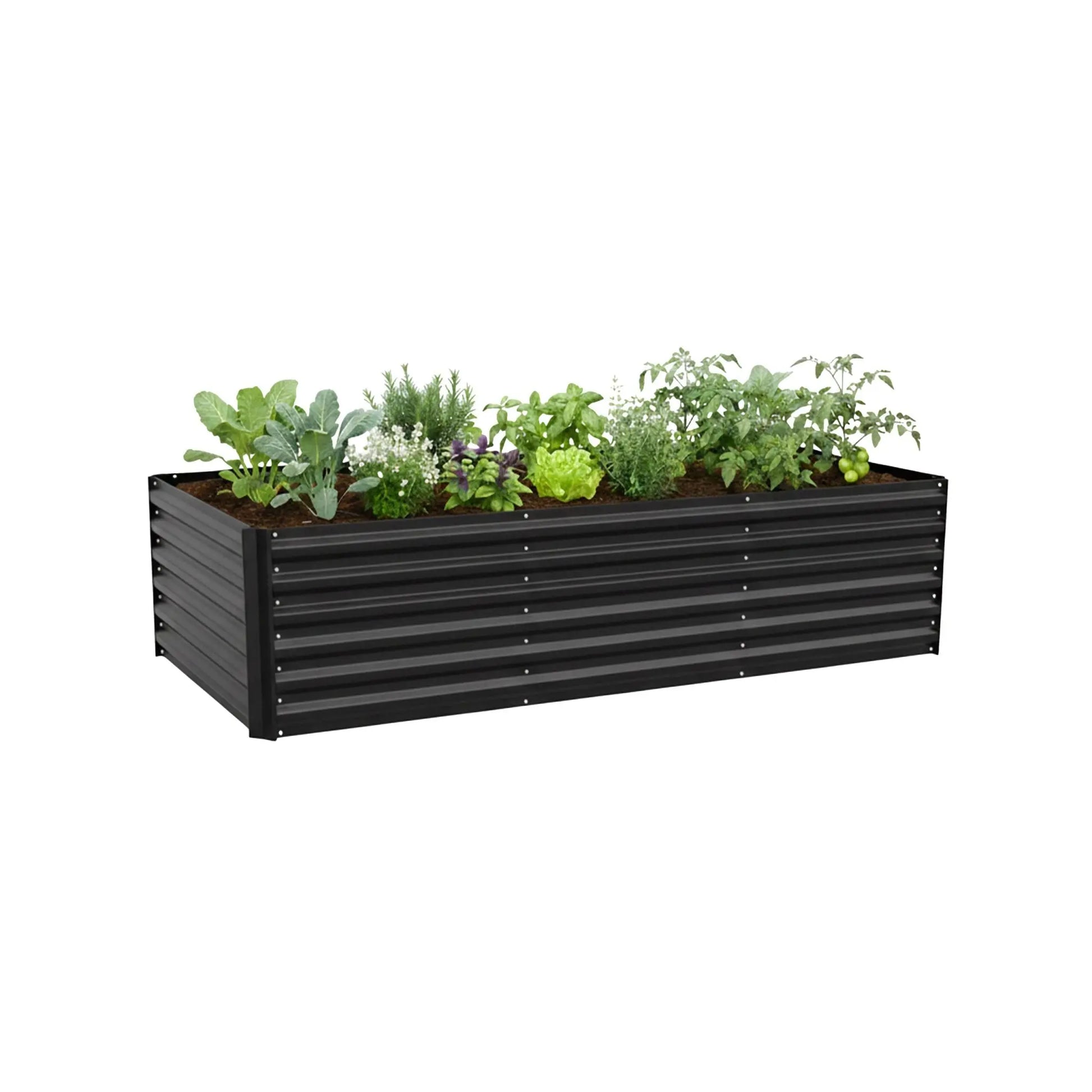 Hochbeet Metall 57 x 240 x 60cm Schwarz von Relaxdays