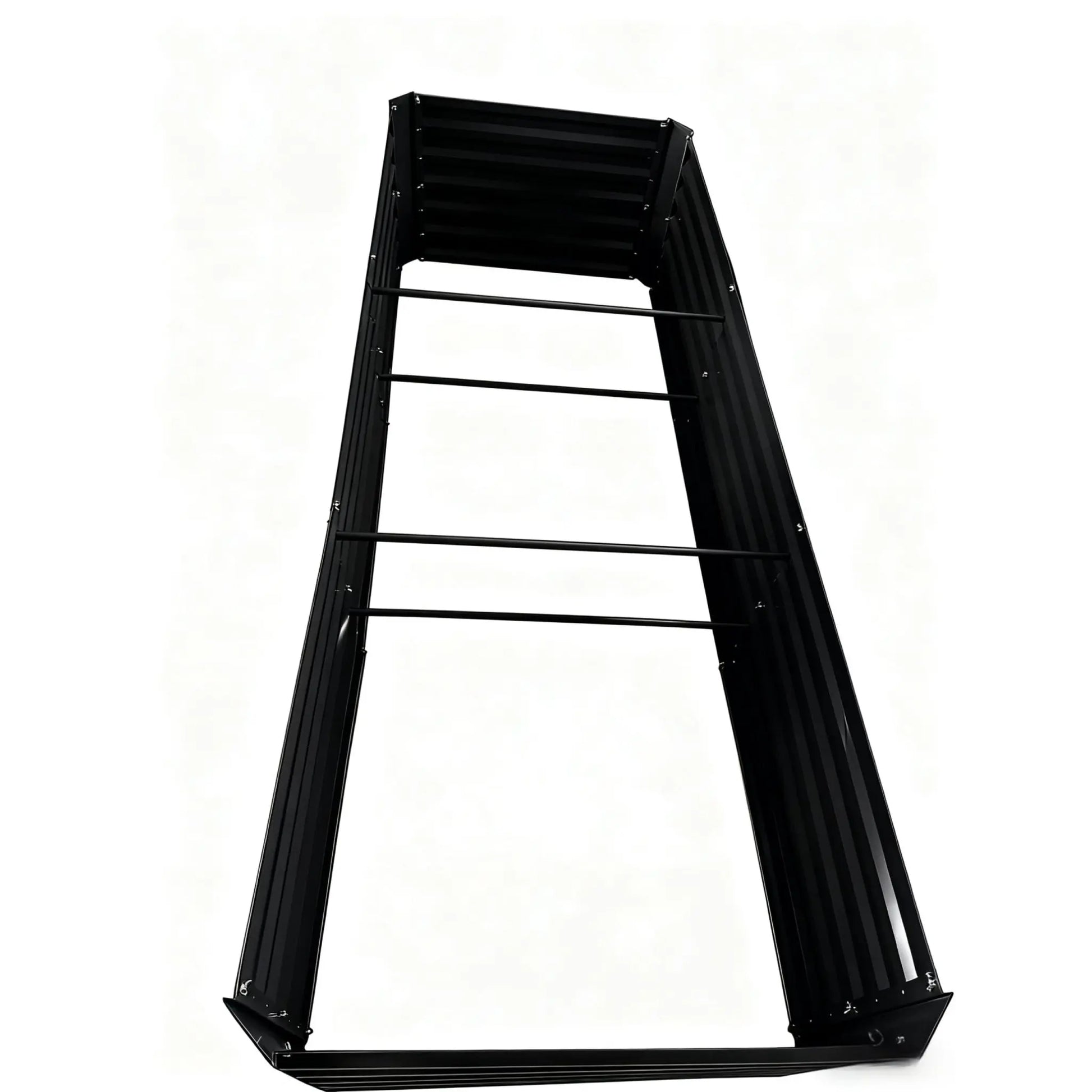 Hochbeet Metall 57 x 240 x 60cm Schwarz von Relaxdays