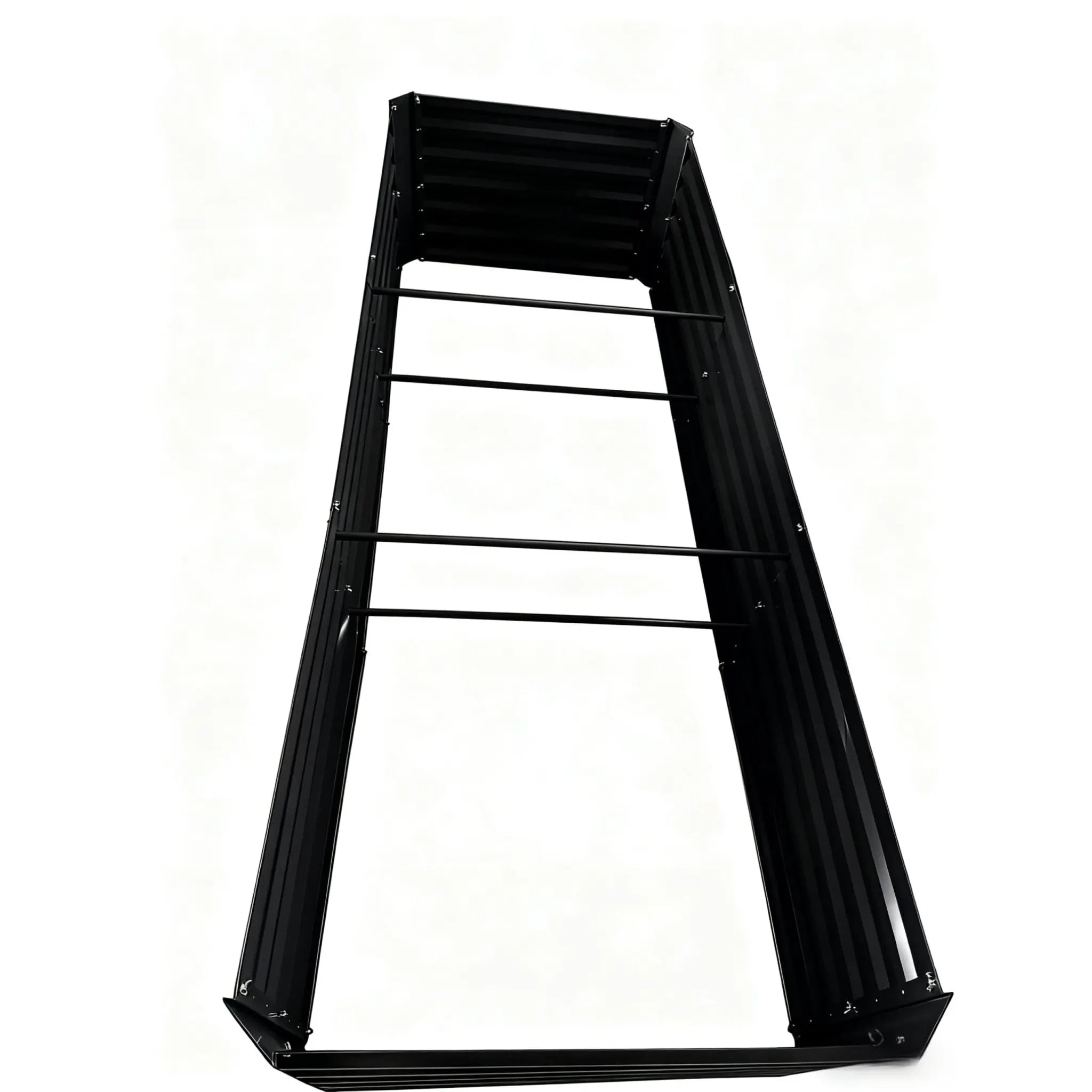 Hochbeet Metall 57 x 240 x 60cm Schwarz von Relaxdays