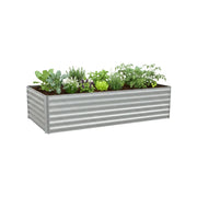 Hochbeet Metall 57 x 240 x 60cm Silber von Relaxdays