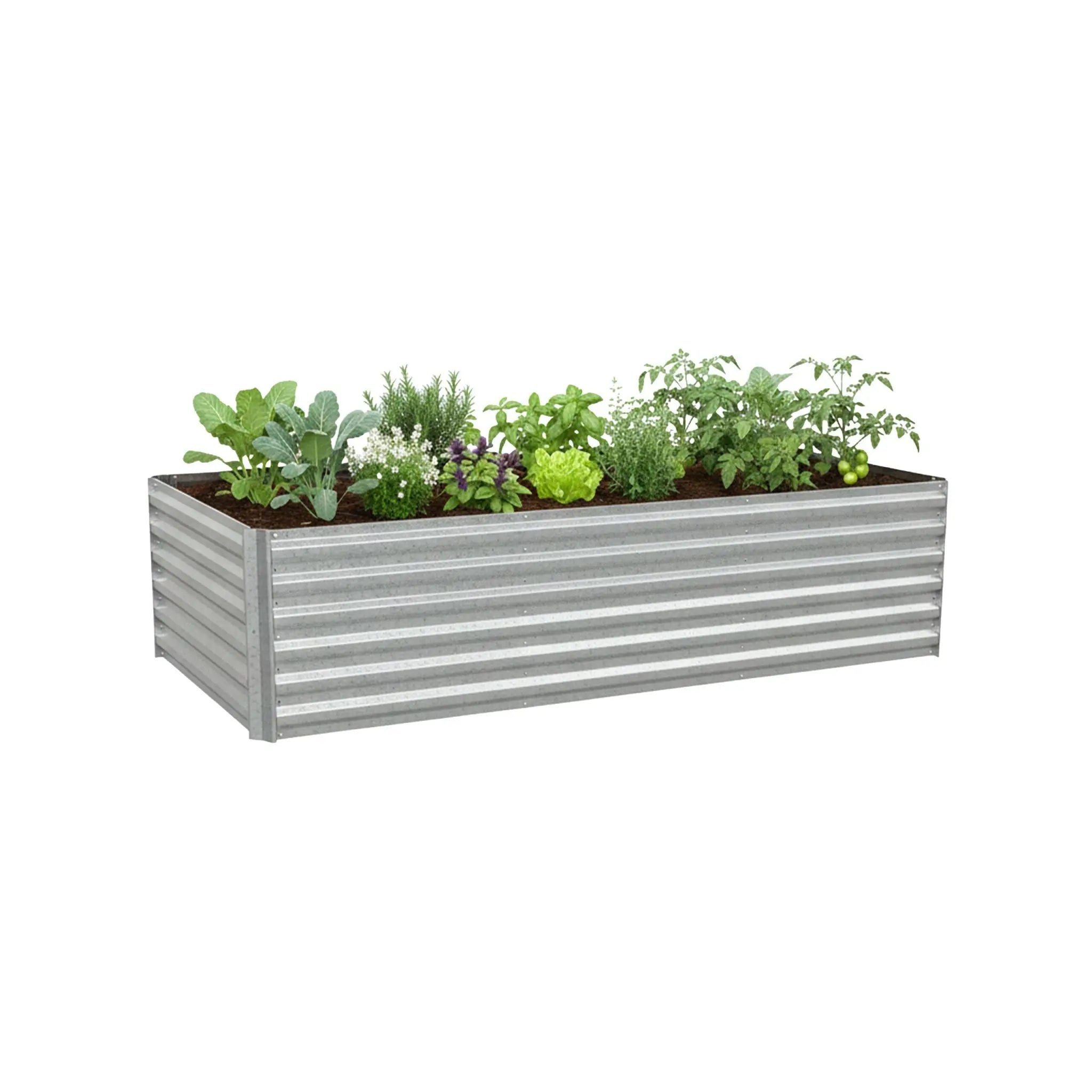 Hochbeet Metall 57 x 240 x 60cm Silber von Relaxdays