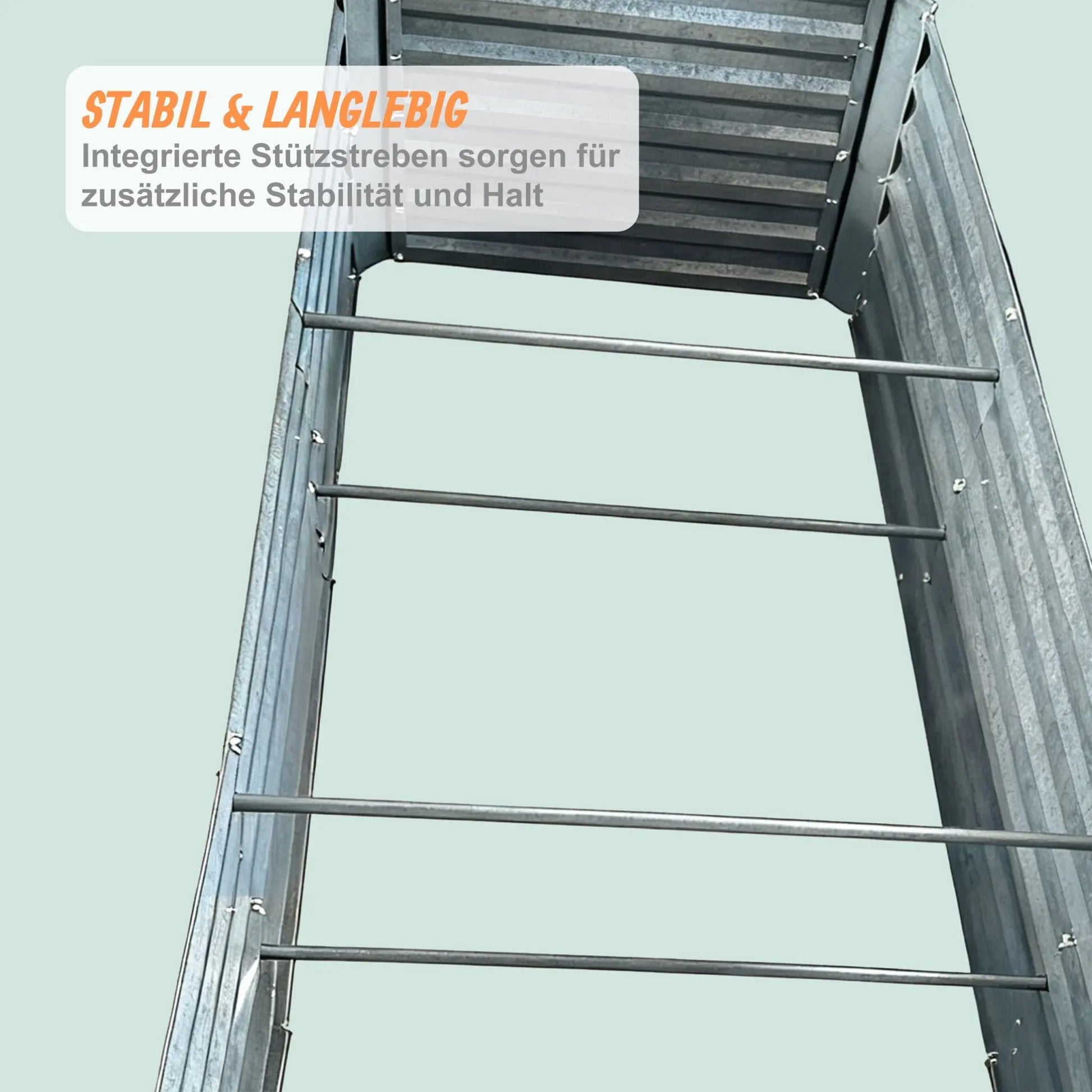 Hochbeet Metall 57 x 240 x 60cm Silber von Relaxdays