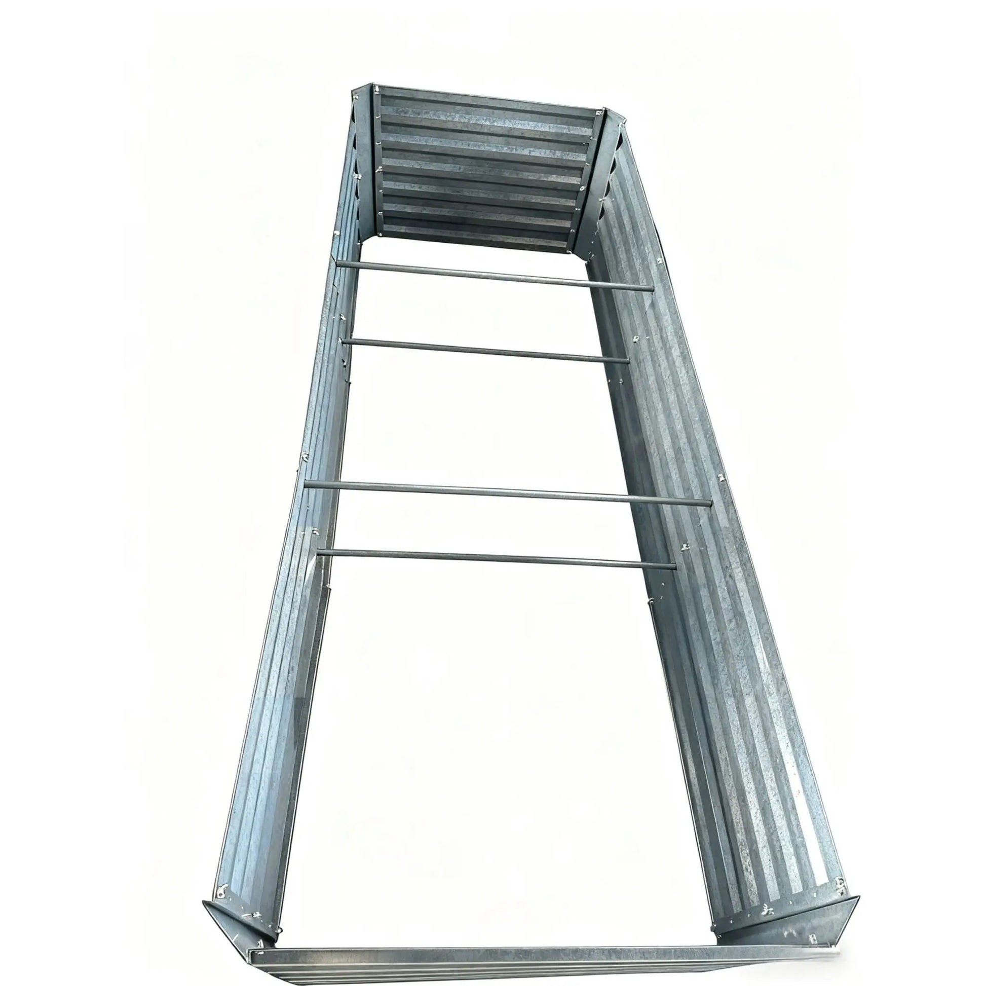 Hochbeet Metall 57 x 240 x 60cm Silber von Relaxdays