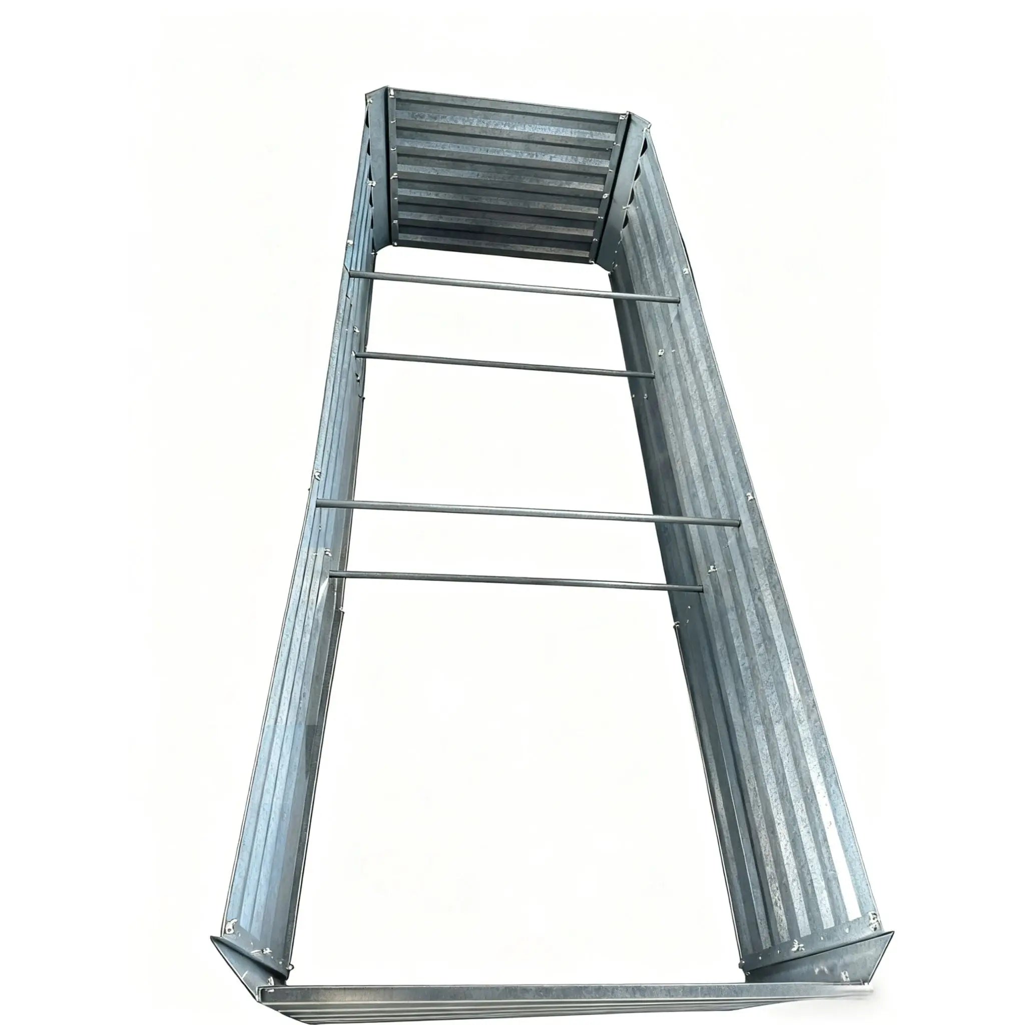 Hochbeet Metall 57 x 240 x 60cm Silber von Relaxdays