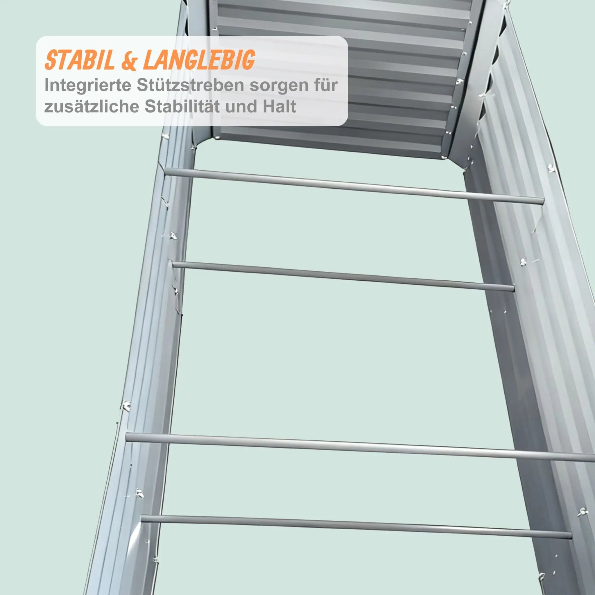 Hochbeet Metall 57 x 240 x 60cm Grau von Relaxdays