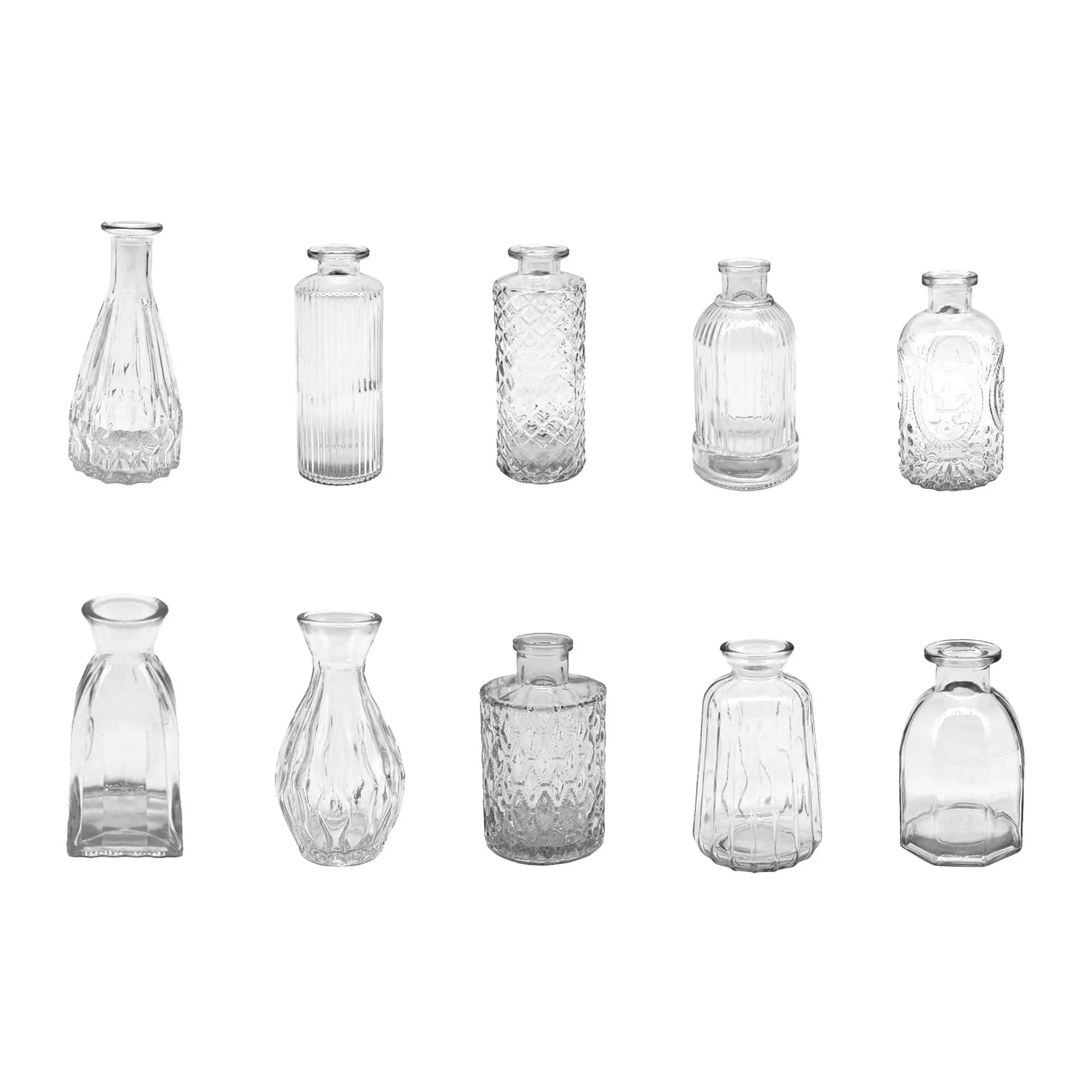 Deko Vasen 10er-Set Transparent von Relaxdays