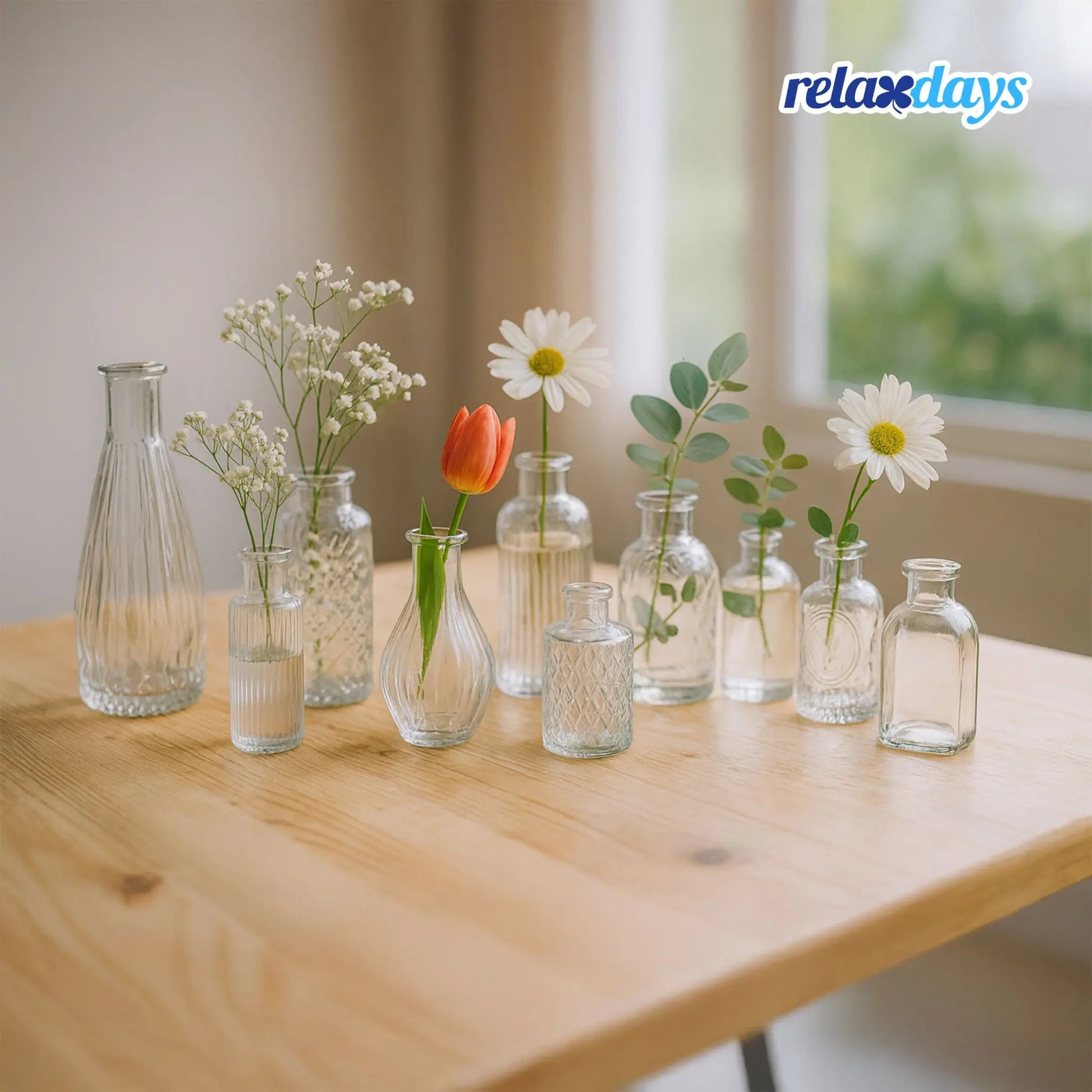 Deko Vasen 10er-Set Transparent von Relaxdays