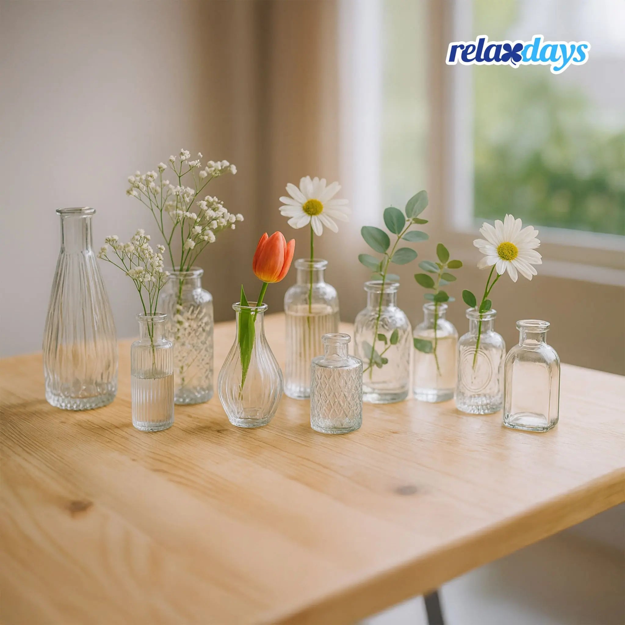 Deko Vasen 10er-Set Transparent von Relaxdays