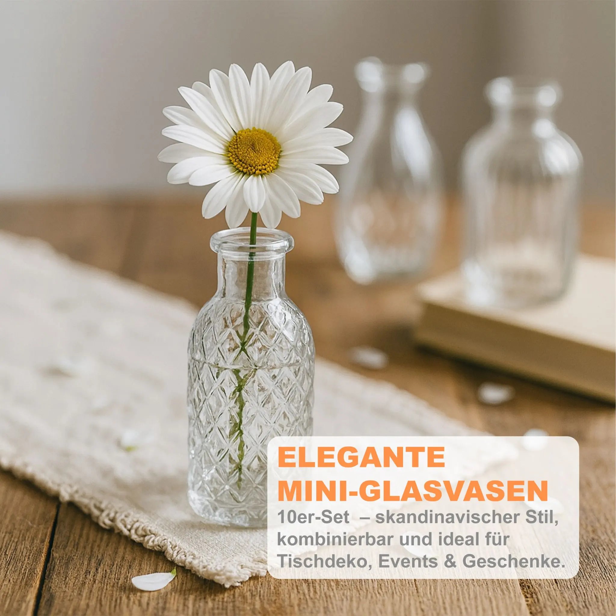 Deko Vasen 10er-Set Transparent von Relaxdays