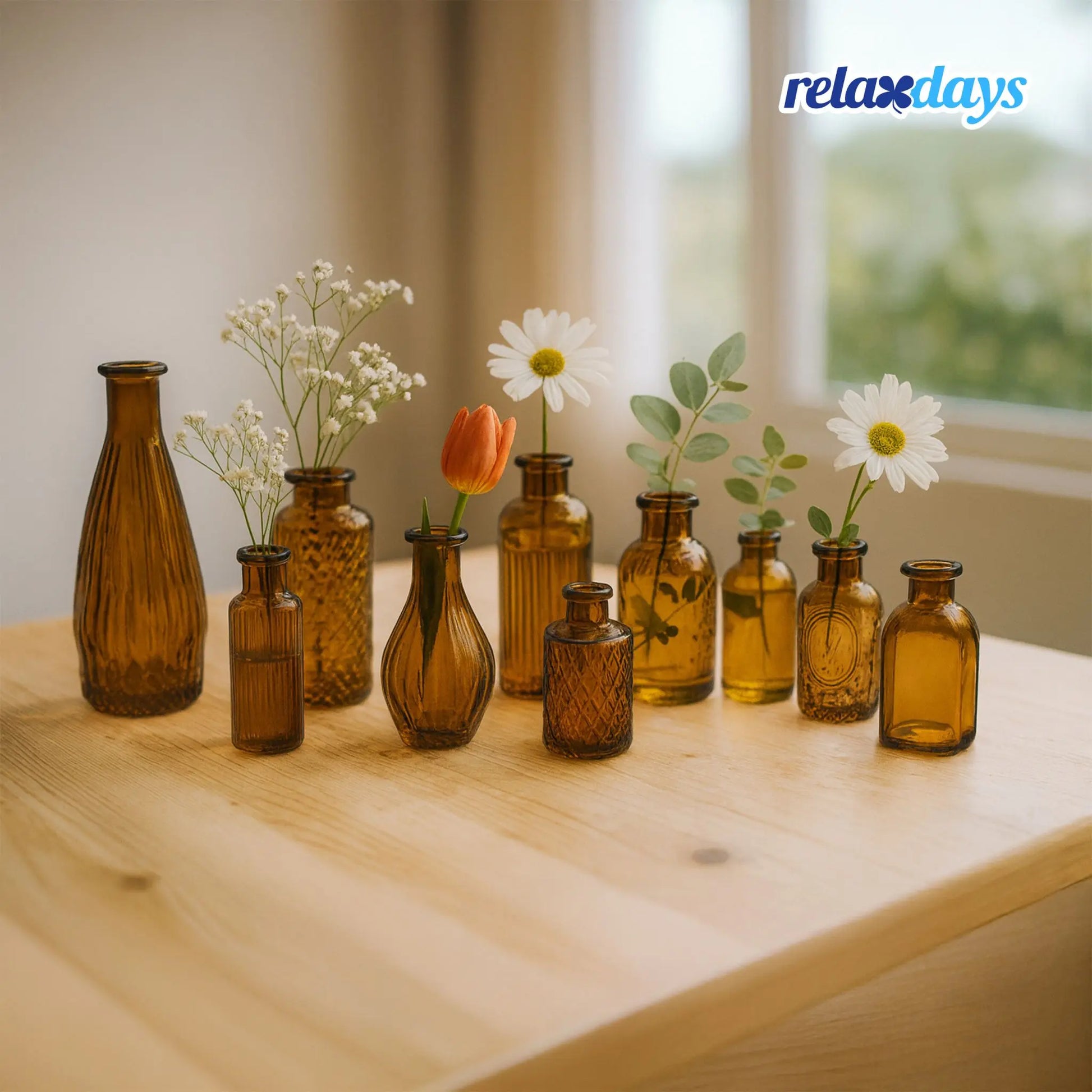 Deko Vasen 10er-Set Braun von Relaxdays