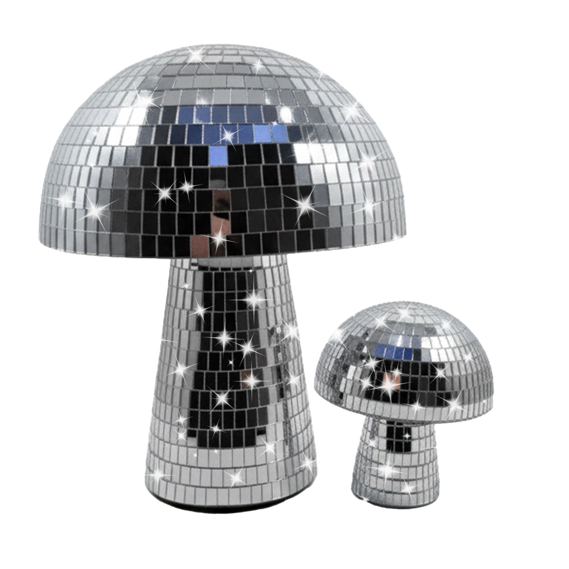 Disco Pilz 2er-Set Silber von Relaxdays