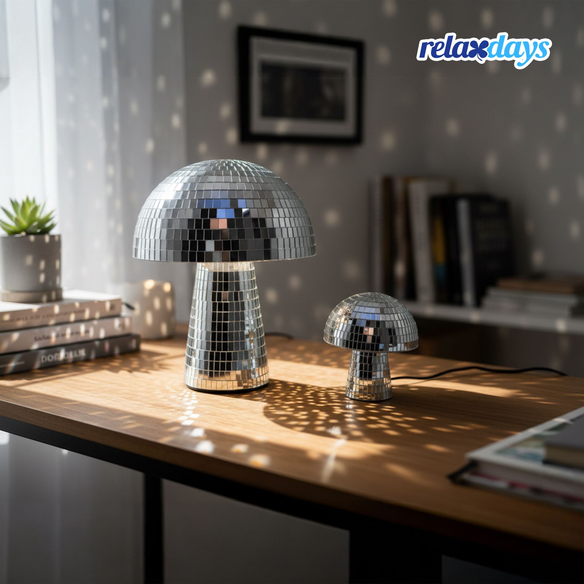 Disco Pilz 2er-Set Silber von Relaxdays