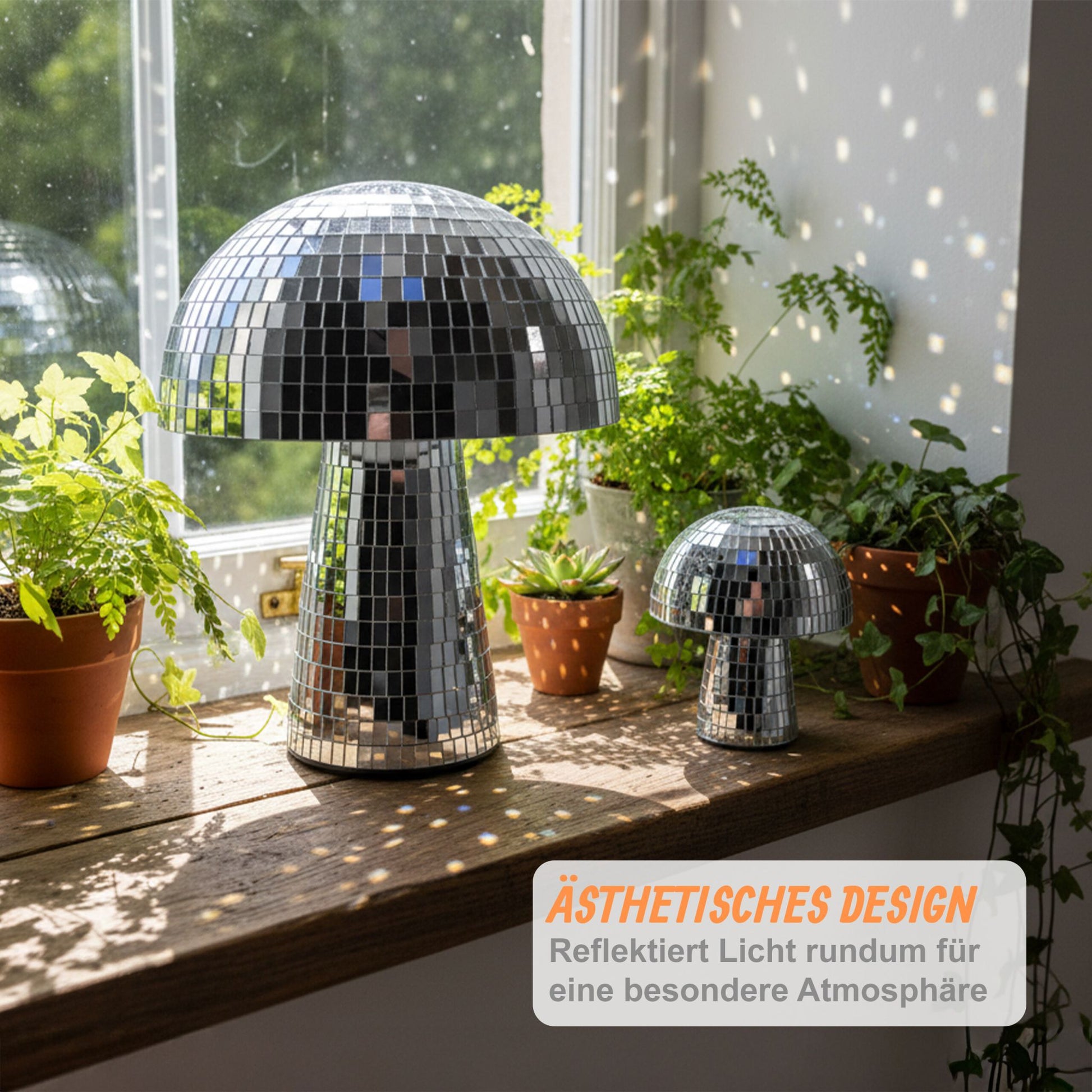 Disco Pilz 2er-Set Silber von Relaxdays