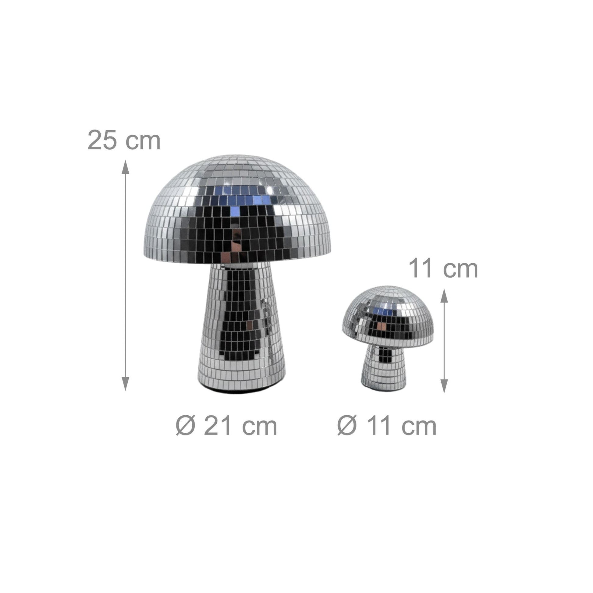 Disco Pilz 2er-Set Silber von Relaxdays