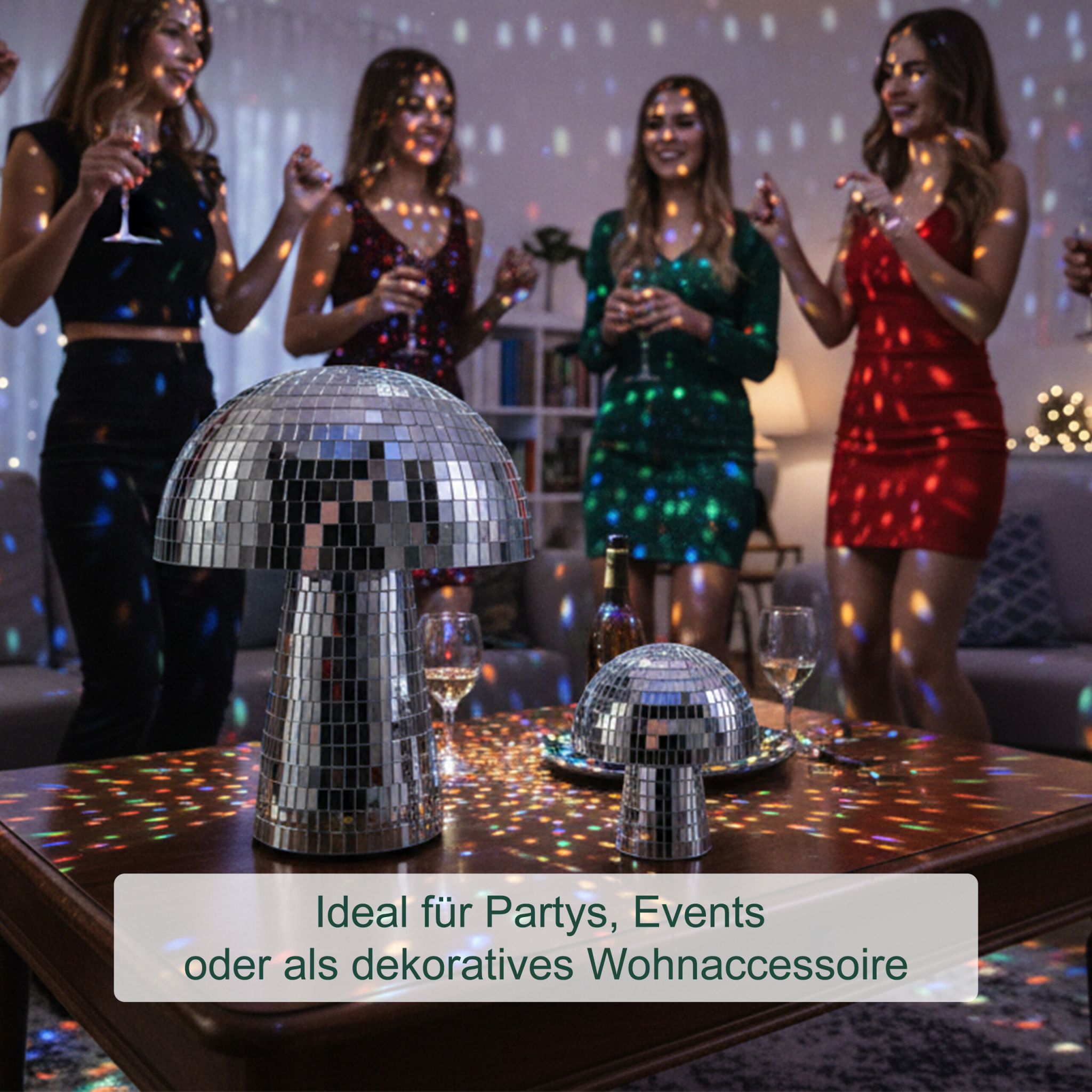 Disco Pilz 2er-Set Silber von Relaxdays