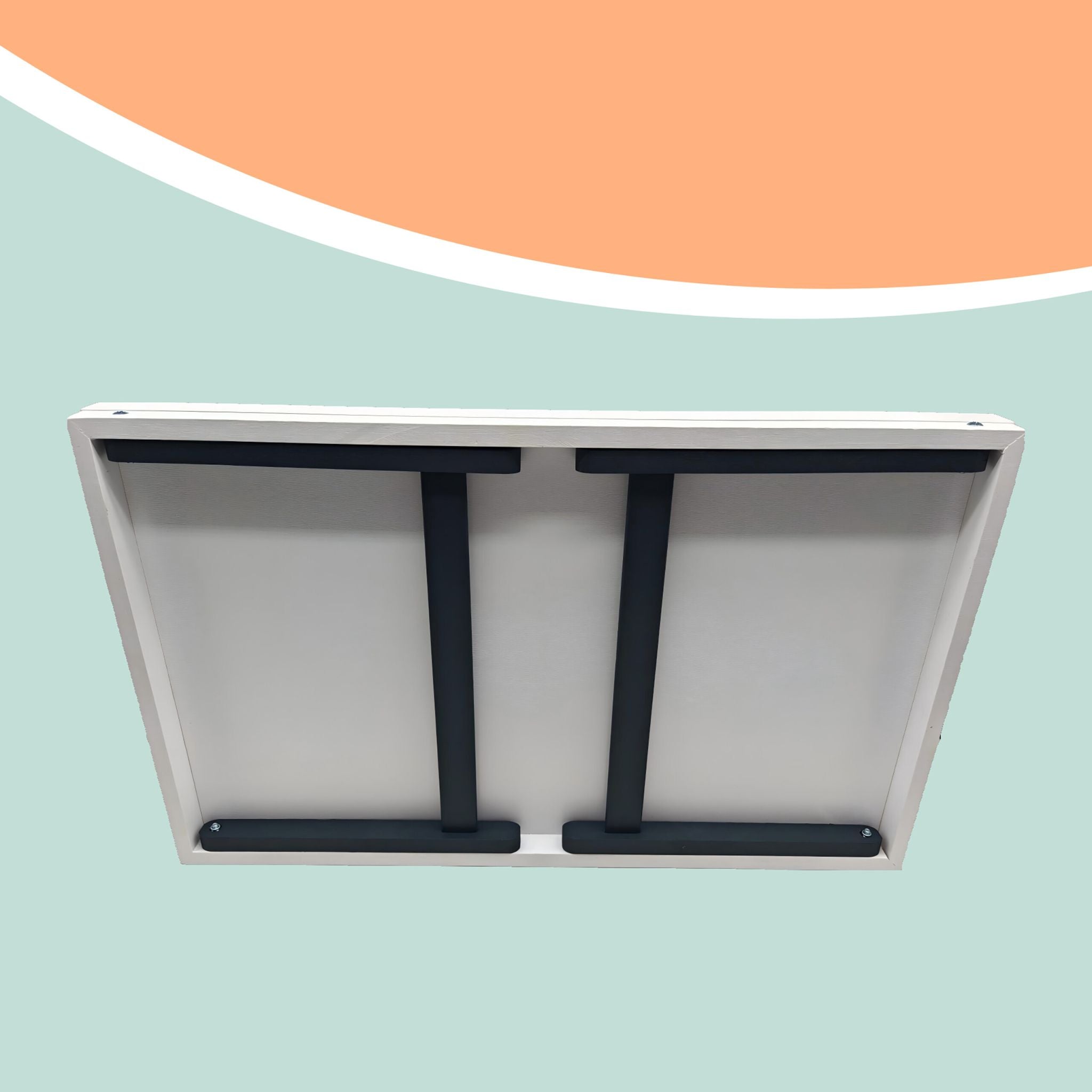 Betttablett Bambus Weiss-Grau von Relaxdays