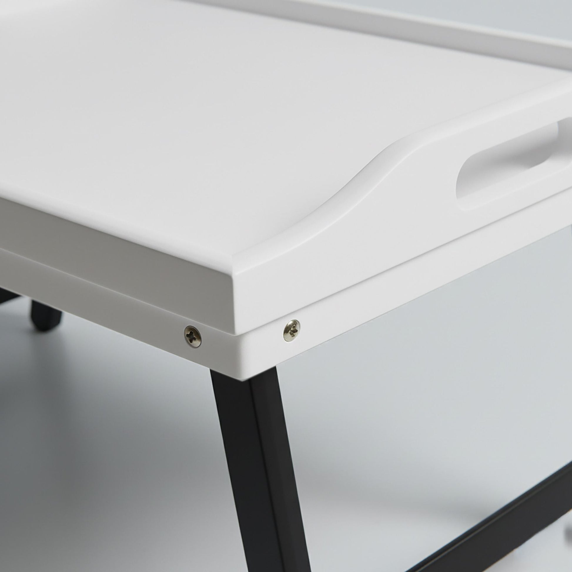 Betttablett Bambus Weiss-Grau von Relaxdays