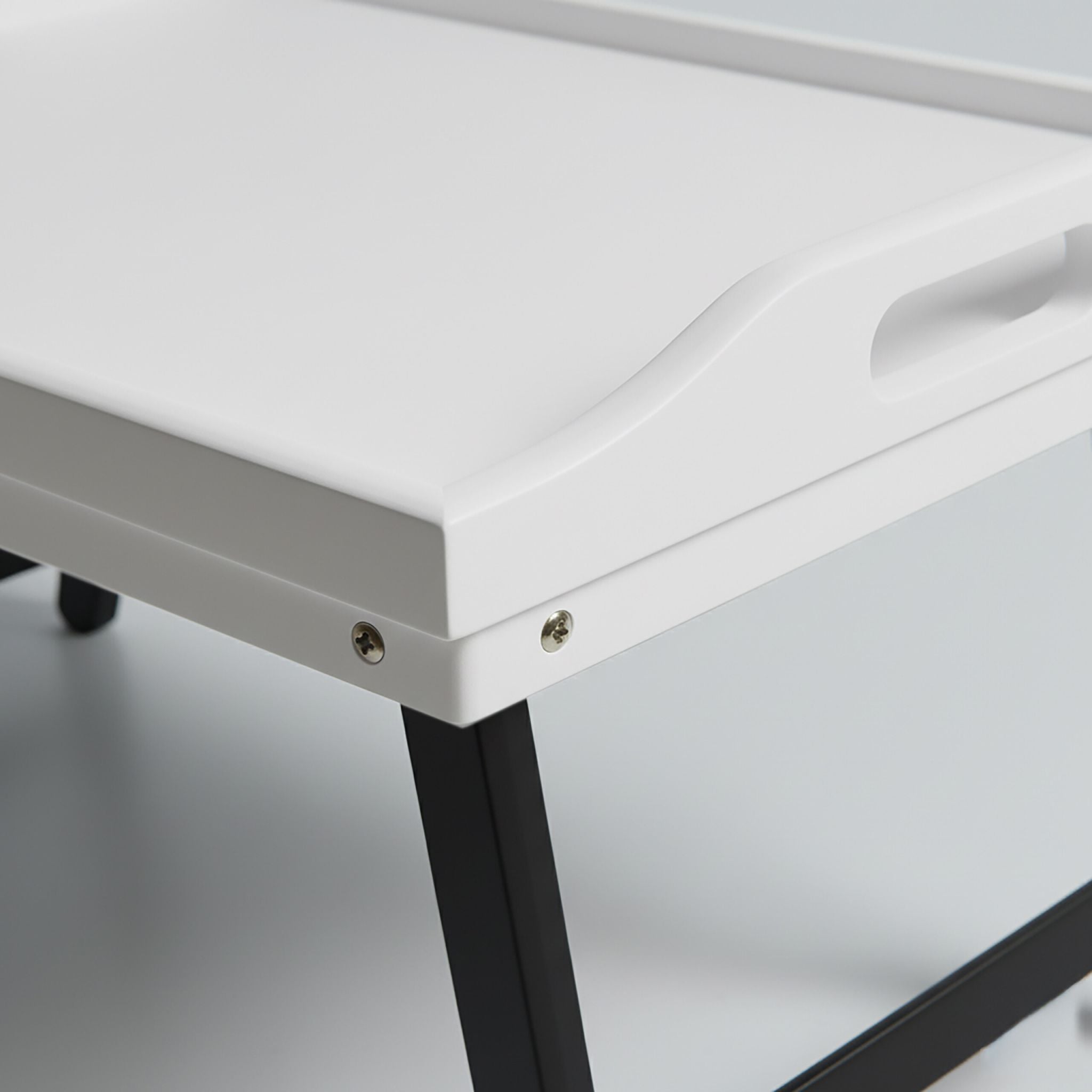 Betttablett Bambus Weiss-Grau von Relaxdays