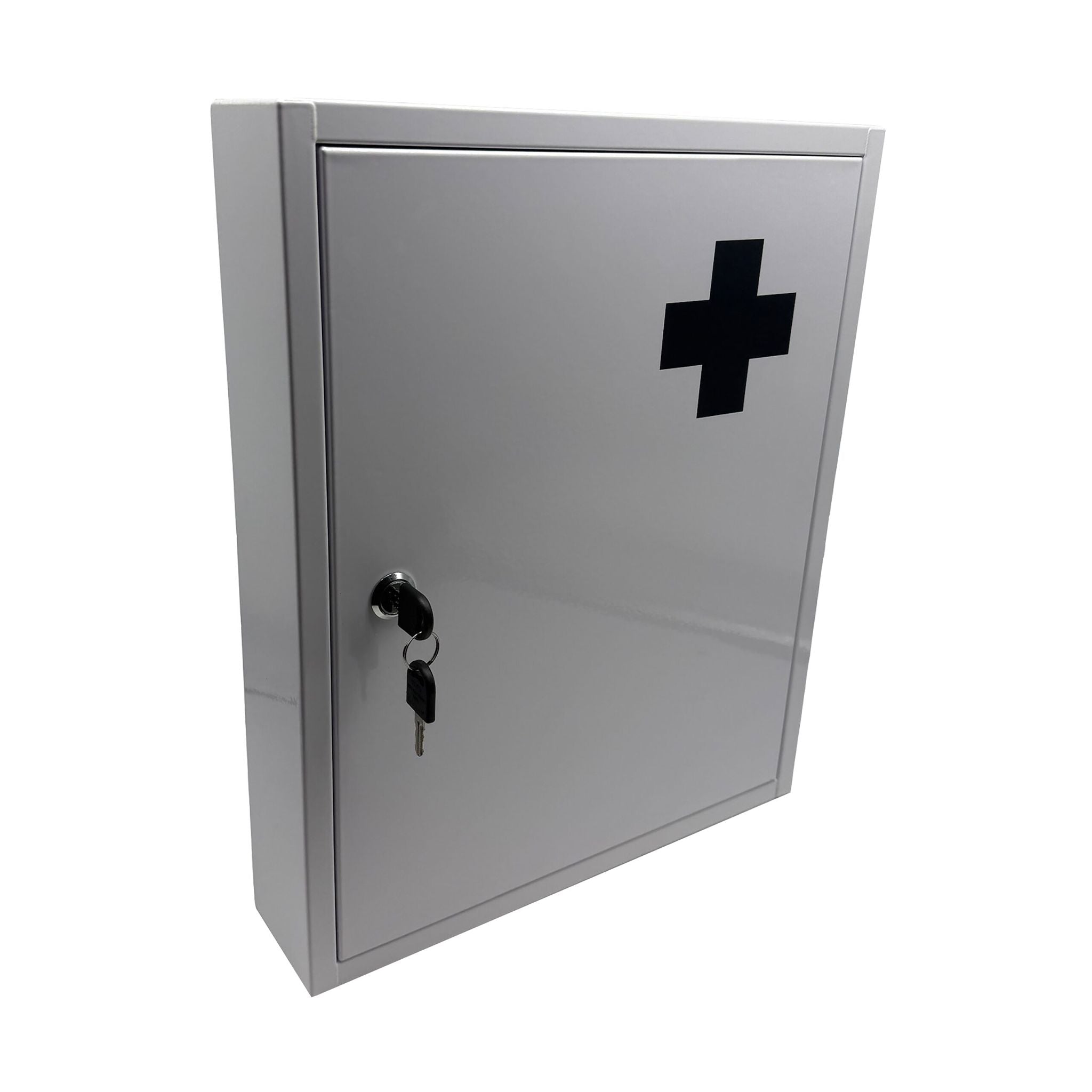 Abschliessbarer Medizinschrank Weiss-Grau von Relaxdays