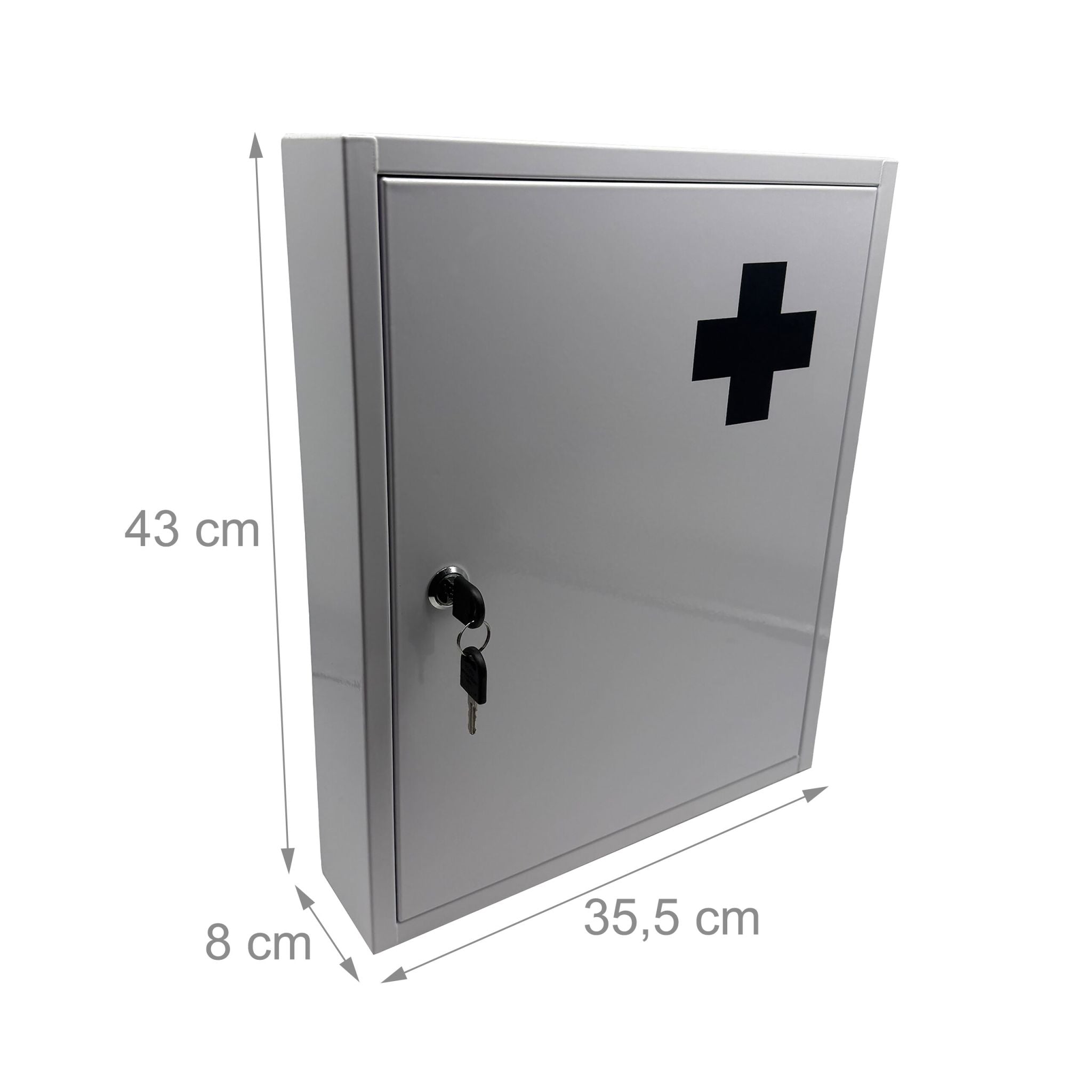 Abschliessbarer Medizinschrank Weiss-Grau von Relaxdays