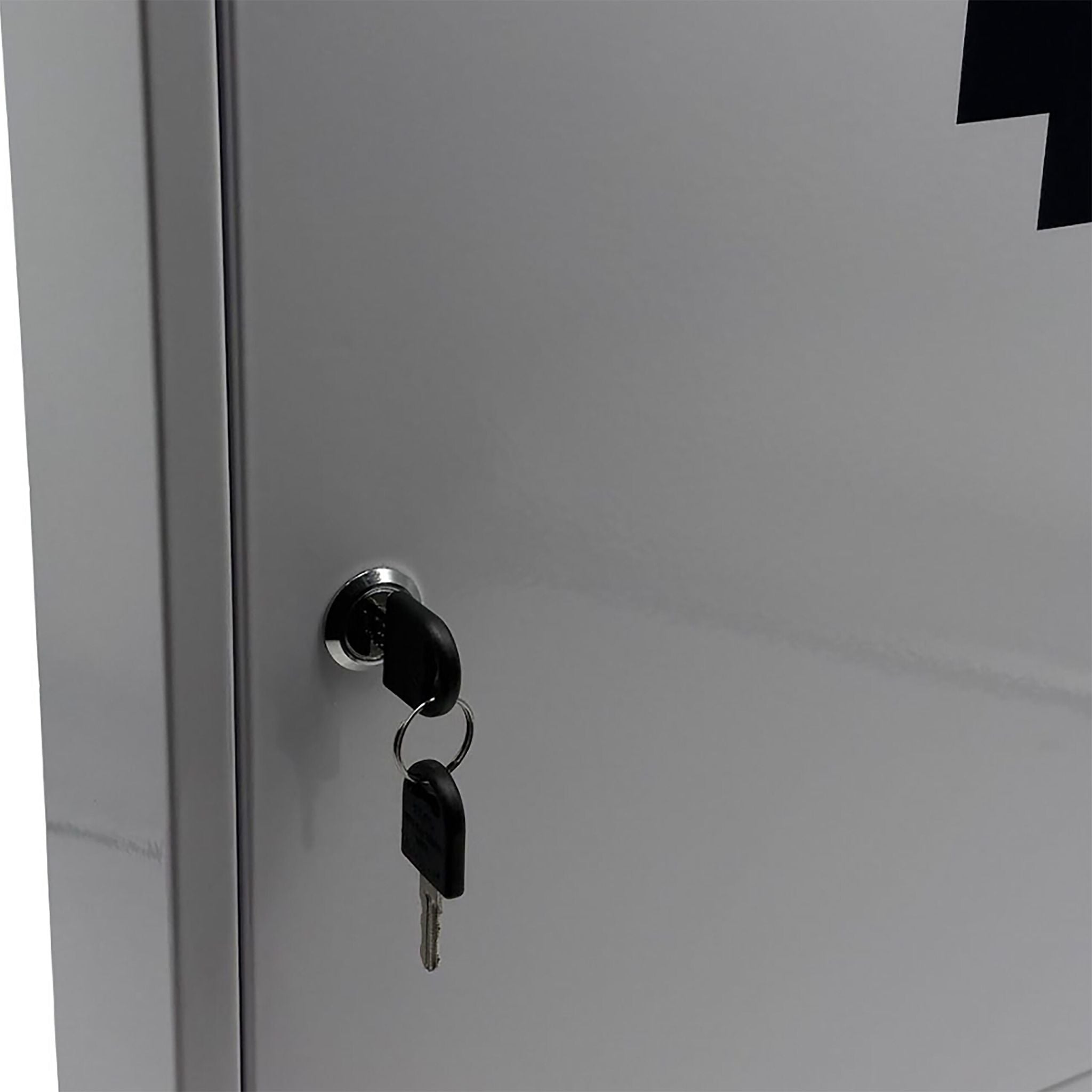 Abschliessbarer Medizinschrank Weiss-Grau von Relaxdays