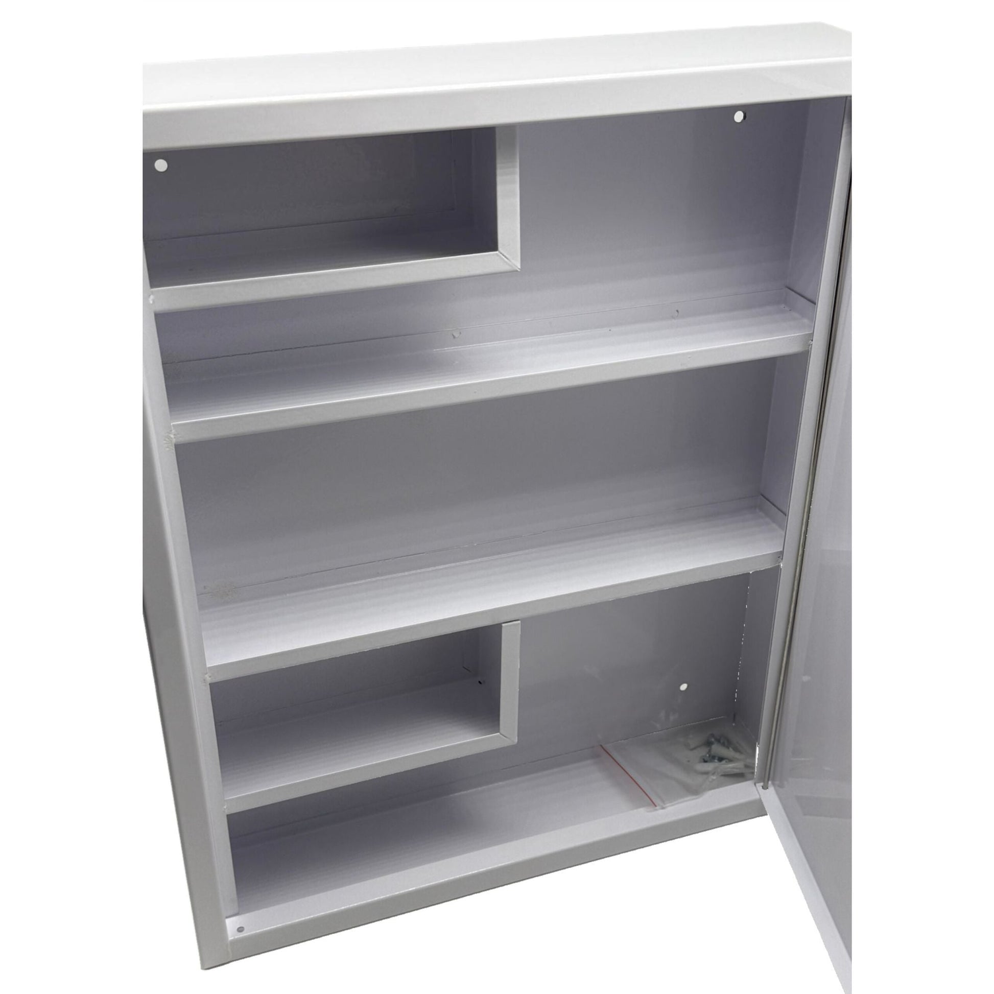 Abschliessbarer Medizinschrank Weiss-Grau von Relaxdays