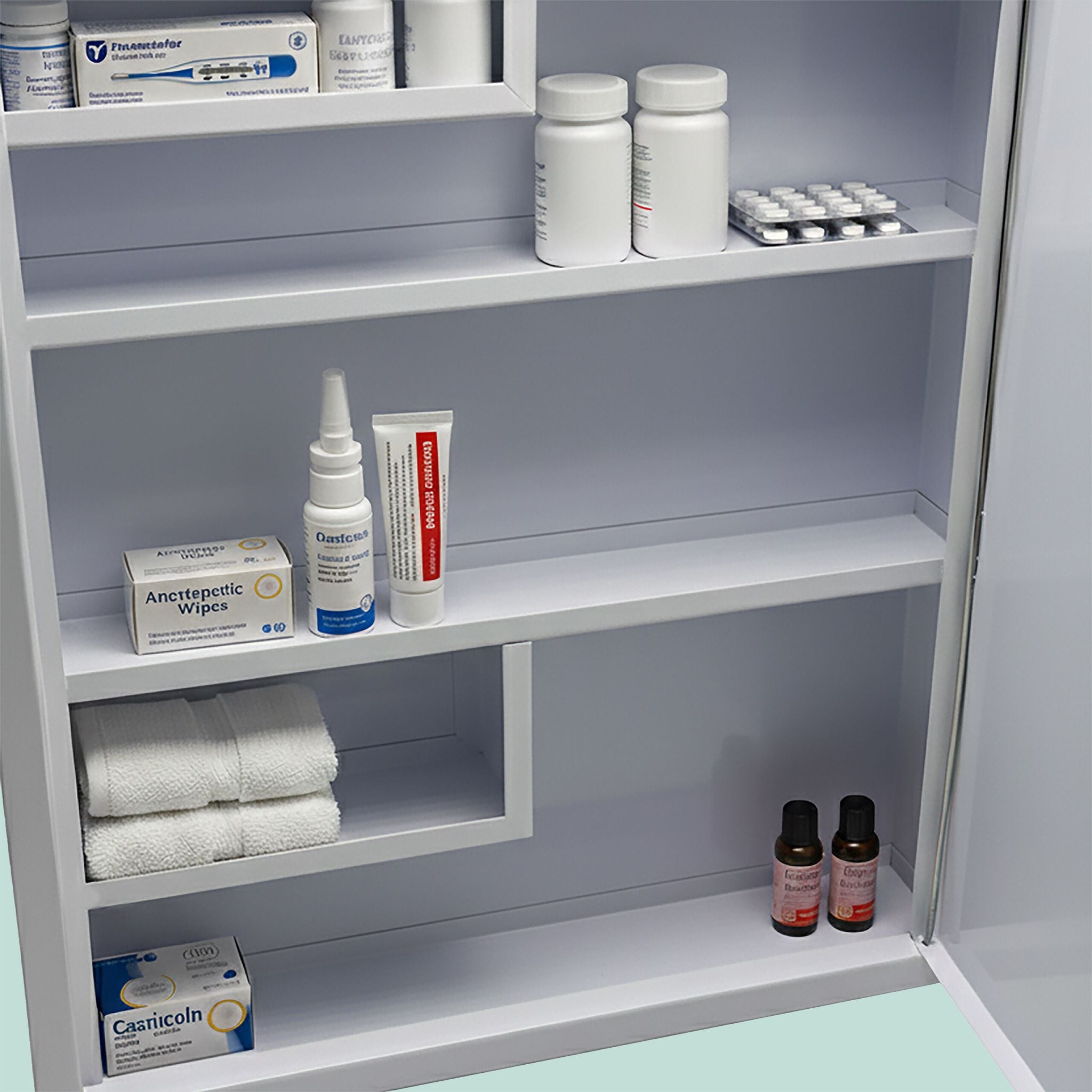 Abschliessbarer Medizinschrank Weiss-Grün von Relaxdays